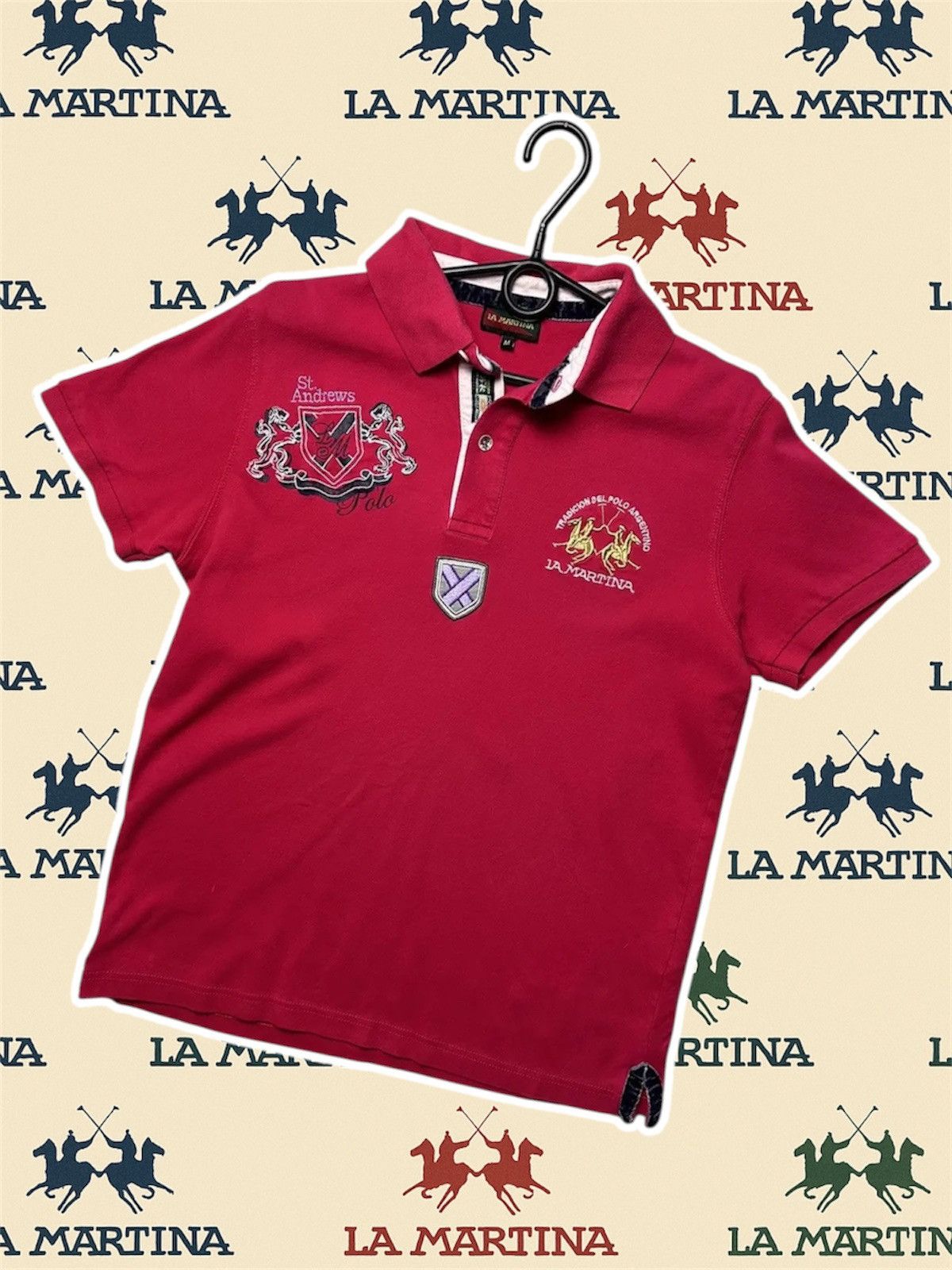 La Martina Vintage La Martina polo United Kingdom Scotland pink M Size US M / EU 48-50 / 2 - 1 Thumbnail