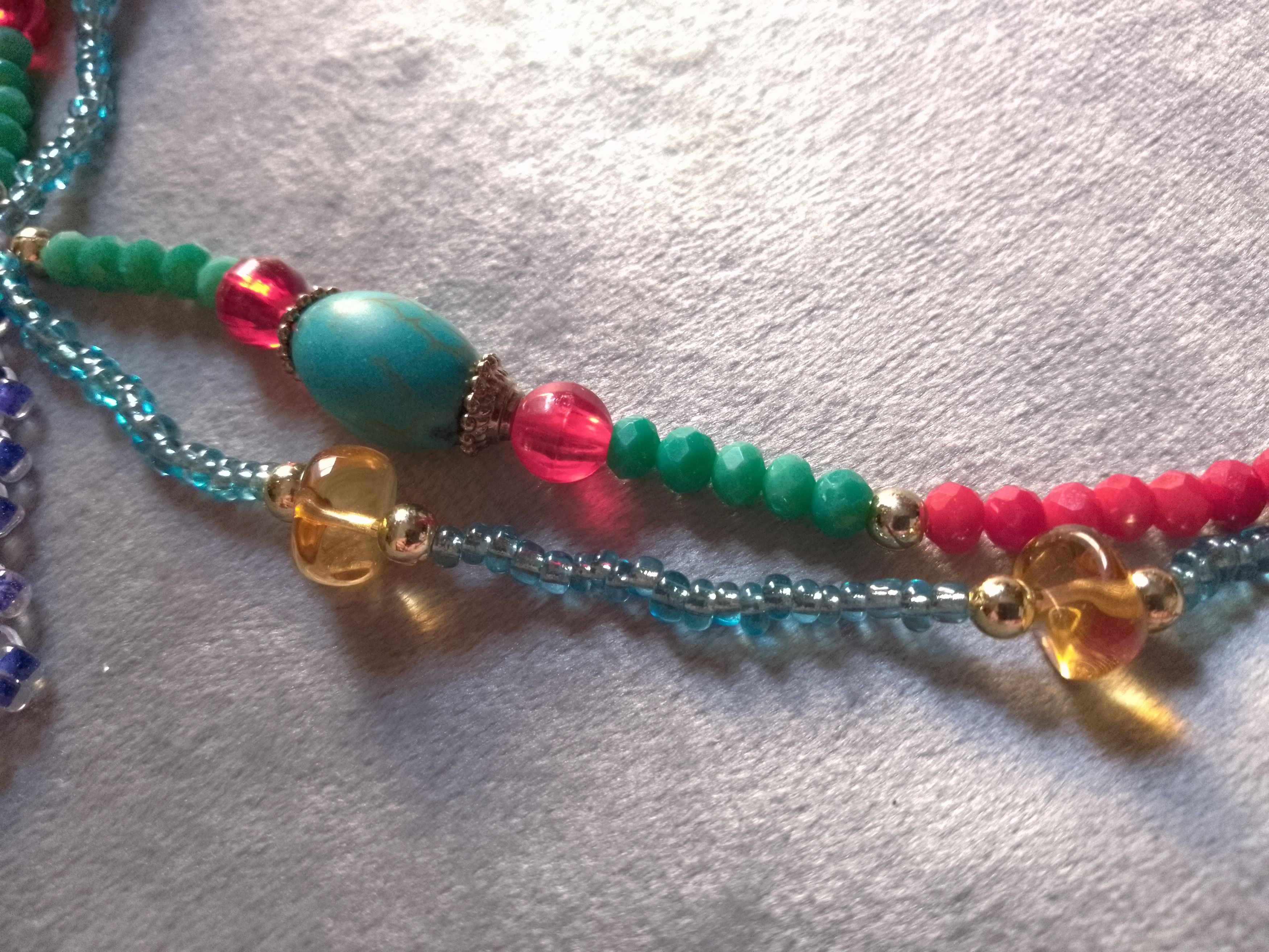 Handmade Necklace beaded boho. Pendant Nefertiti. Double thread Size ONE SIZE - 3 Thumbnail