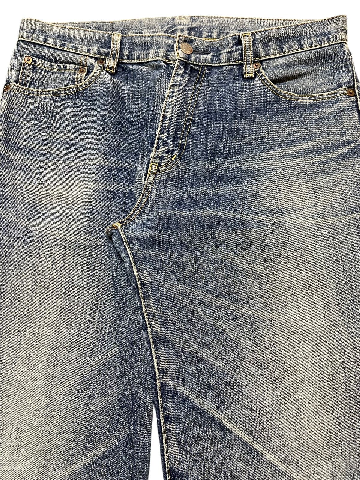 Uniqlo Vintage Y2K Japanese Uniqlo Blue Faded Wash Wide Leg Baggy Size US 33 - 4 Thumbnail