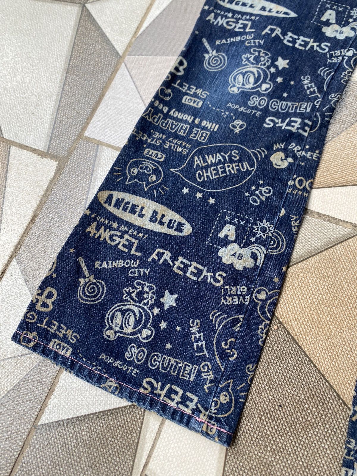 Angel Blue × Hysteric Glamour × Japanese Brand Y2K Japanes Angel Blue Flare Jeans Size 27" / US 4 / IT 40 - 6 Thumbnail