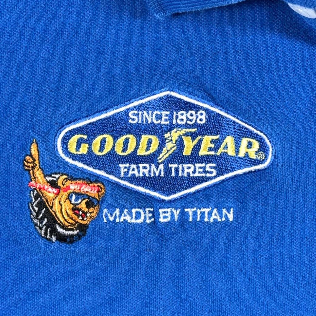 Vintage VINTAGE Goodyear Polo Shirt King Louie Men XL Blue Polo 90s USA Embroidered Farm Tires Titan Union Made Size US L / EU 52-54 / 3 - 2 Thumbnail
