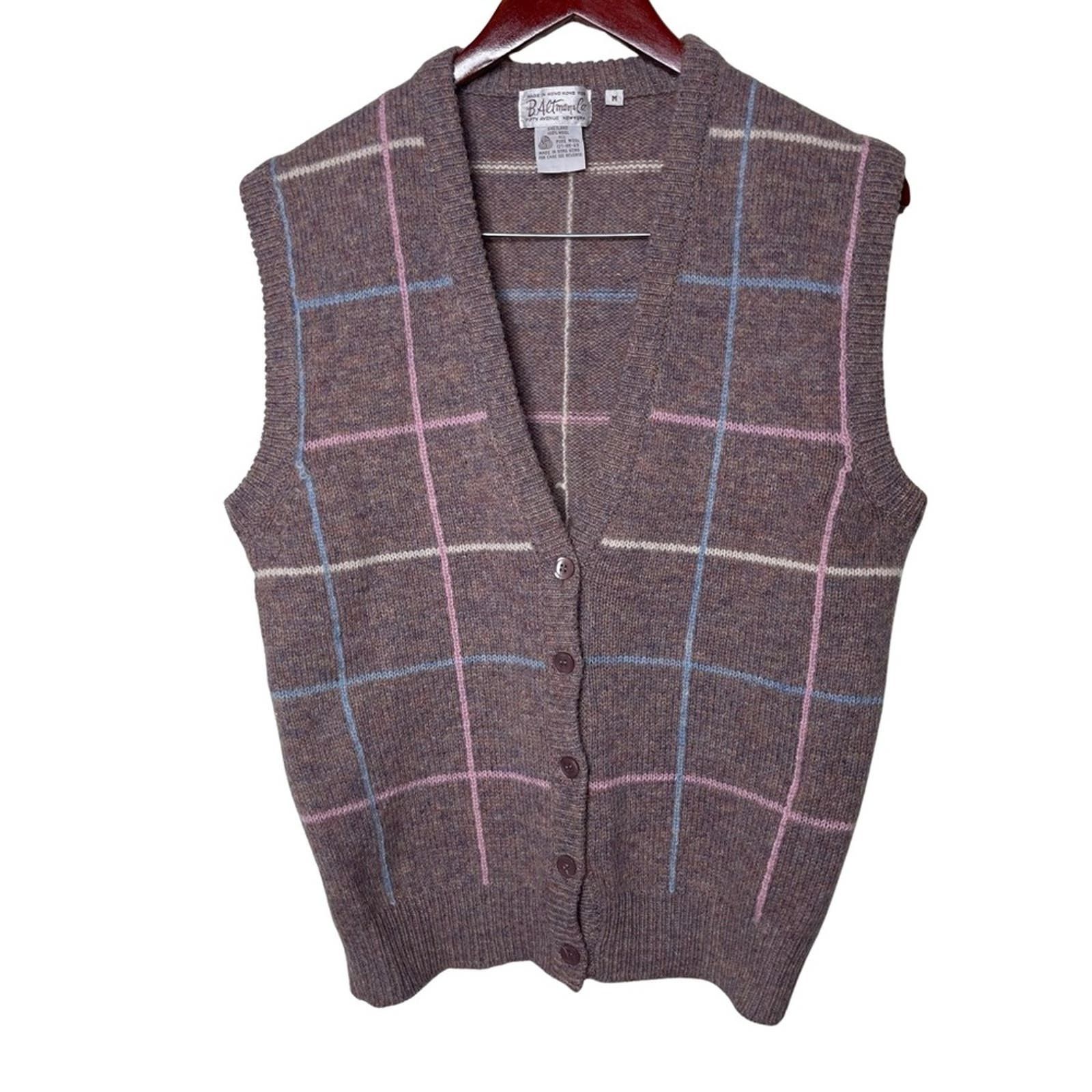 Vintage B. Altman & Co. 100% wool V neck button front vest Menswear