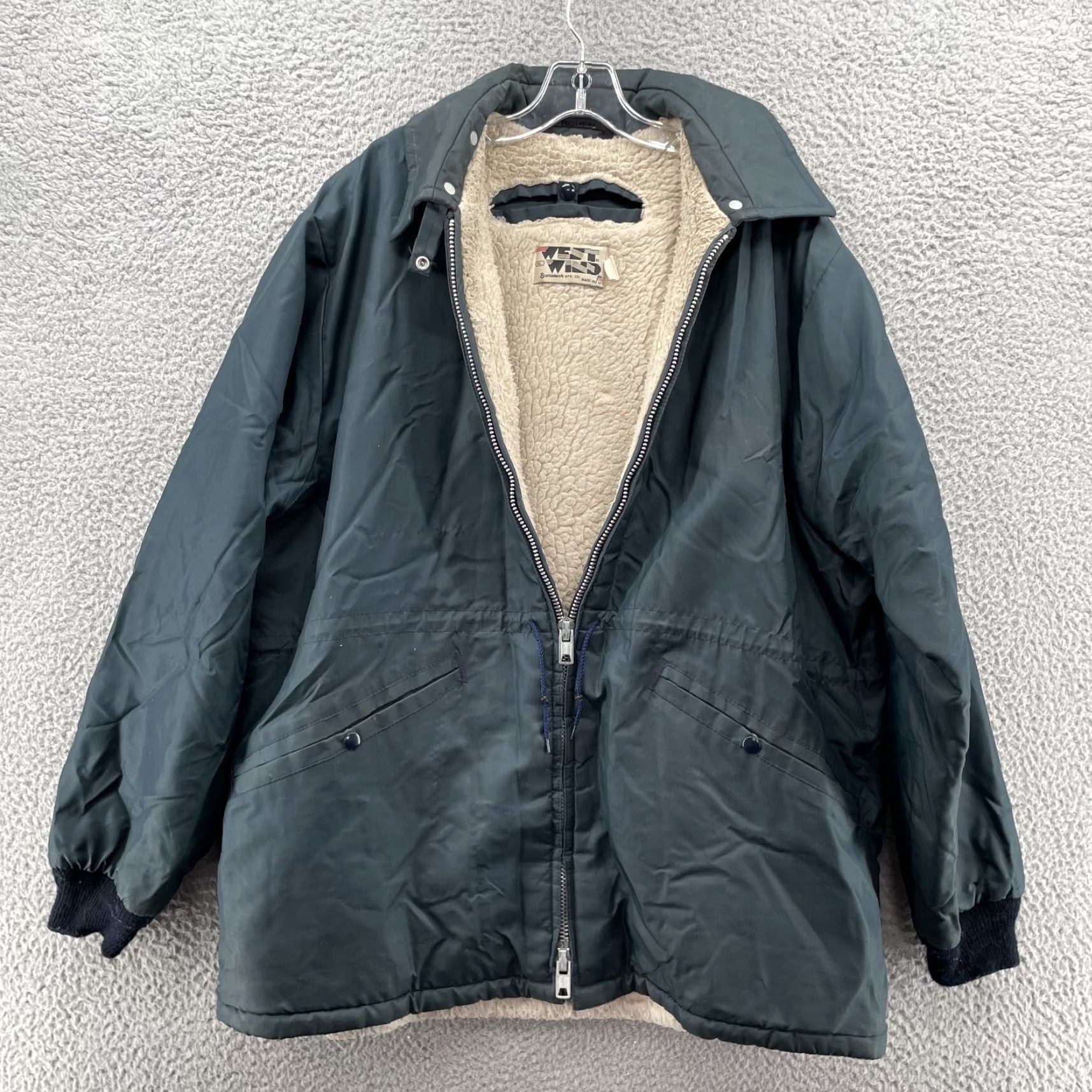 Vintage VINTAGE West Wind Buccaneer Jacket Men XL Green Barn Chore Fleece Lined Workwear Jacket Size US XL / EU 56 / 4 - 3 Thumbnail