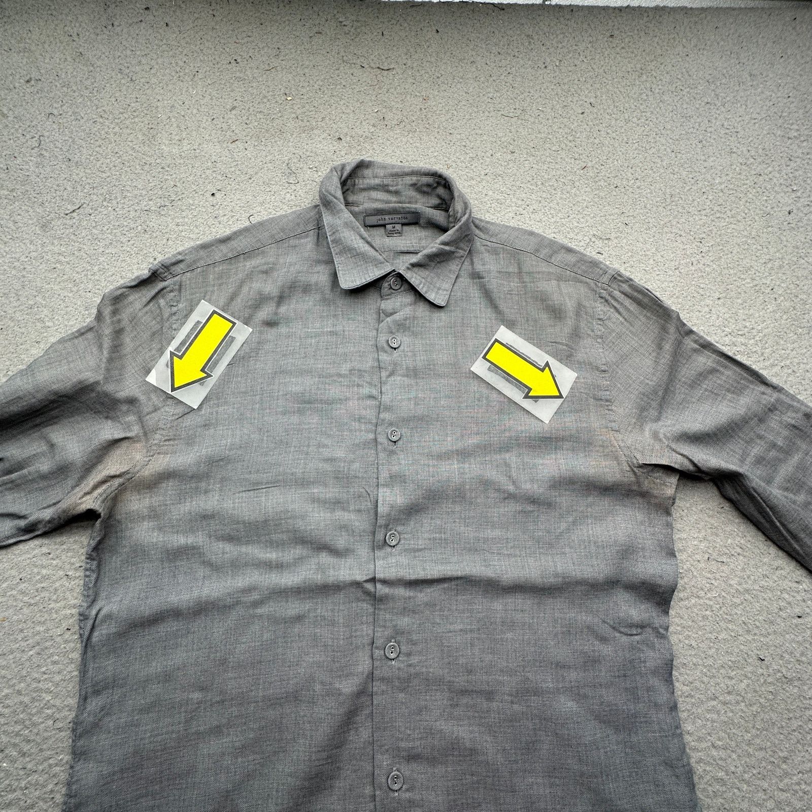 John Varvatos John Varvatos Long Sleeve Button Up Gray Shirt Mens M Size US M / EU 48-50 / 2 - 6 Thumbnail