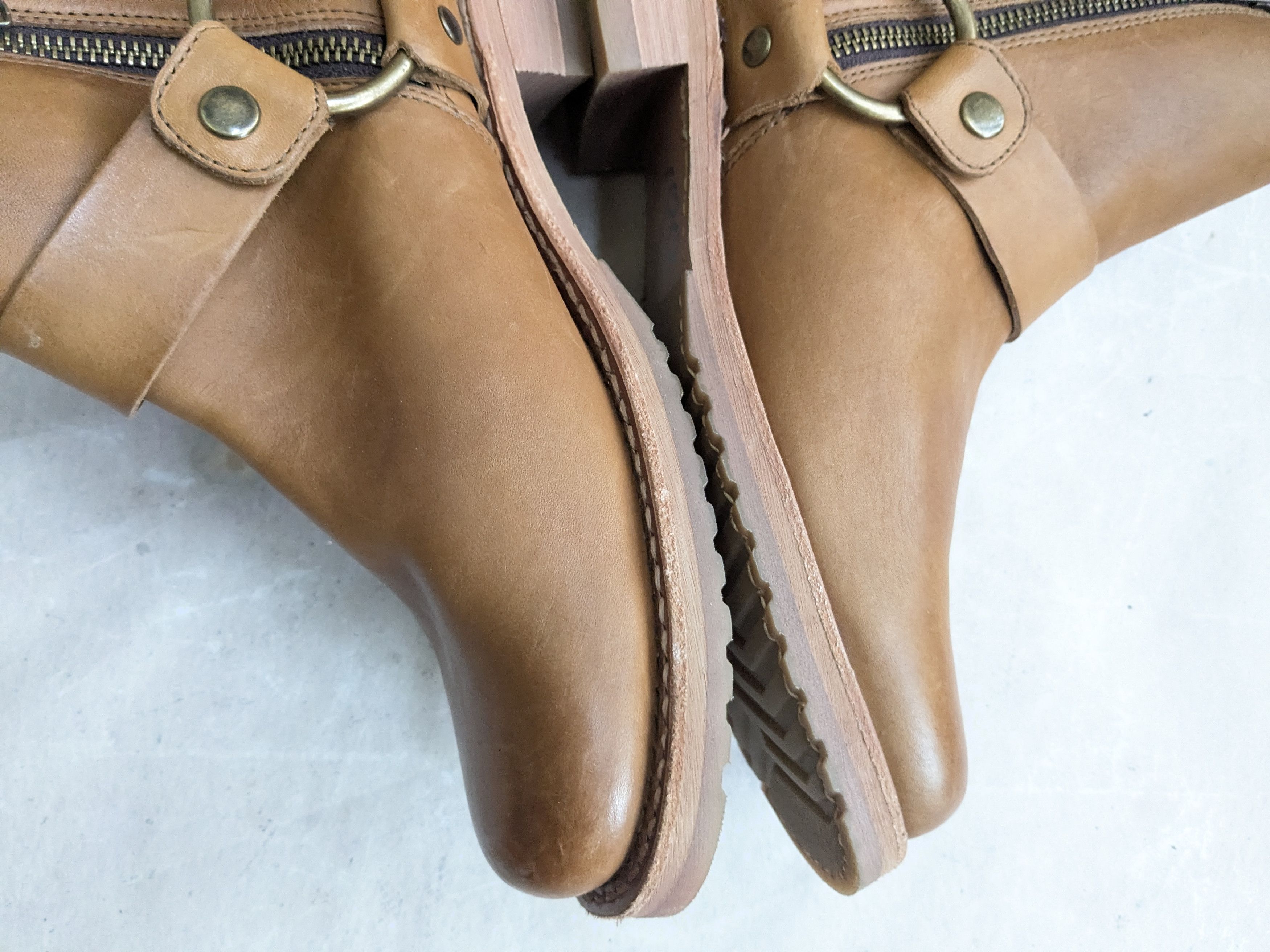 Frye Frye Harness Boots Brown 8 Leather Buckle Punk Size US 8 / EU 41 - 8 Thumbnail