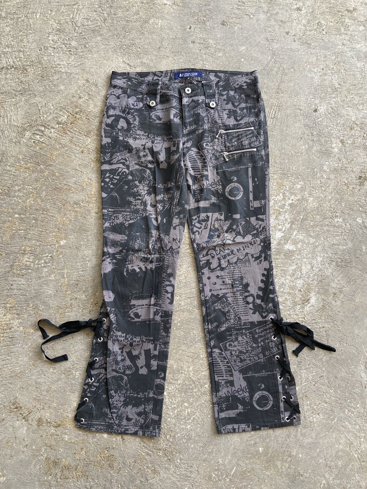 KMRii 2000s Ba-Tsu Club - Vkei Bondage Style Full Printed Pants Size US 31 - 1 Thumbnail