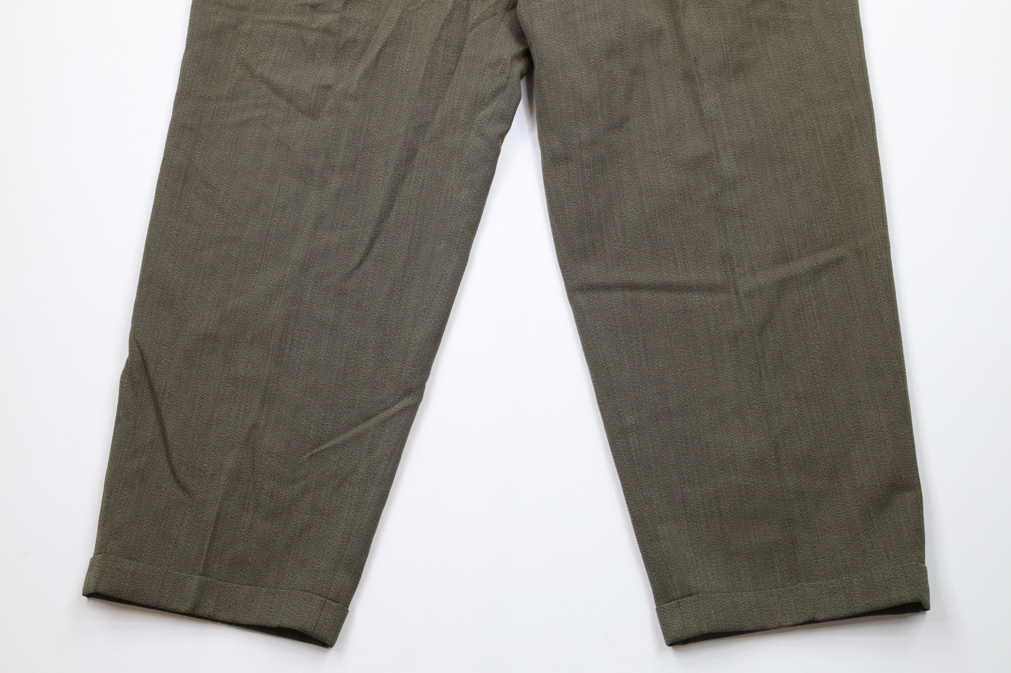Banana Republic Vintage 90s Banana Republic Pleated Wide Leg Pants Green Size US 40 / EU 56 - 4 Thumbnail