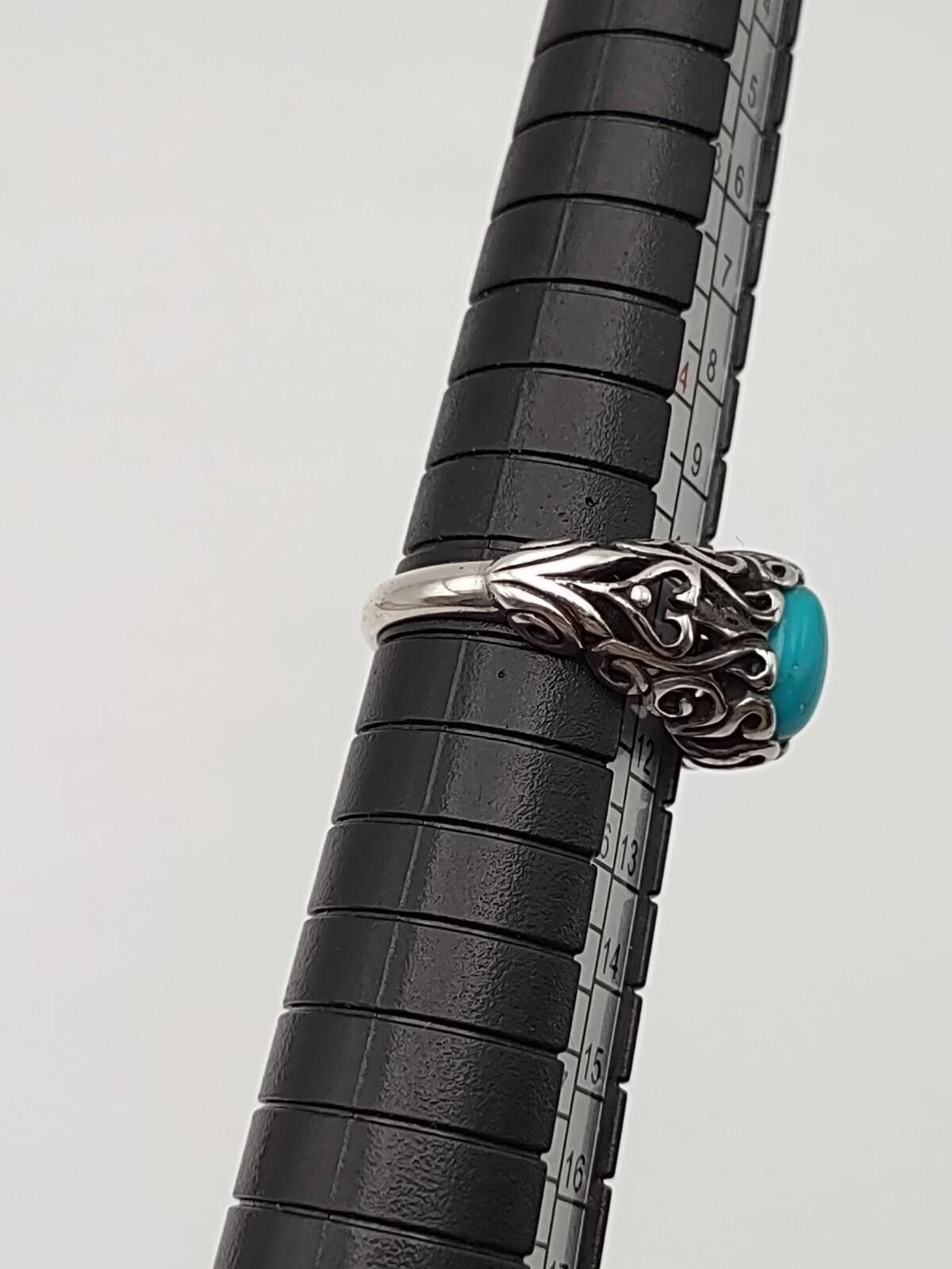 The Unbranded Brand 925 Turquoise Cabochon Ring Size 5 Vintage Style Size ONE SIZE - 5 Thumbnail
