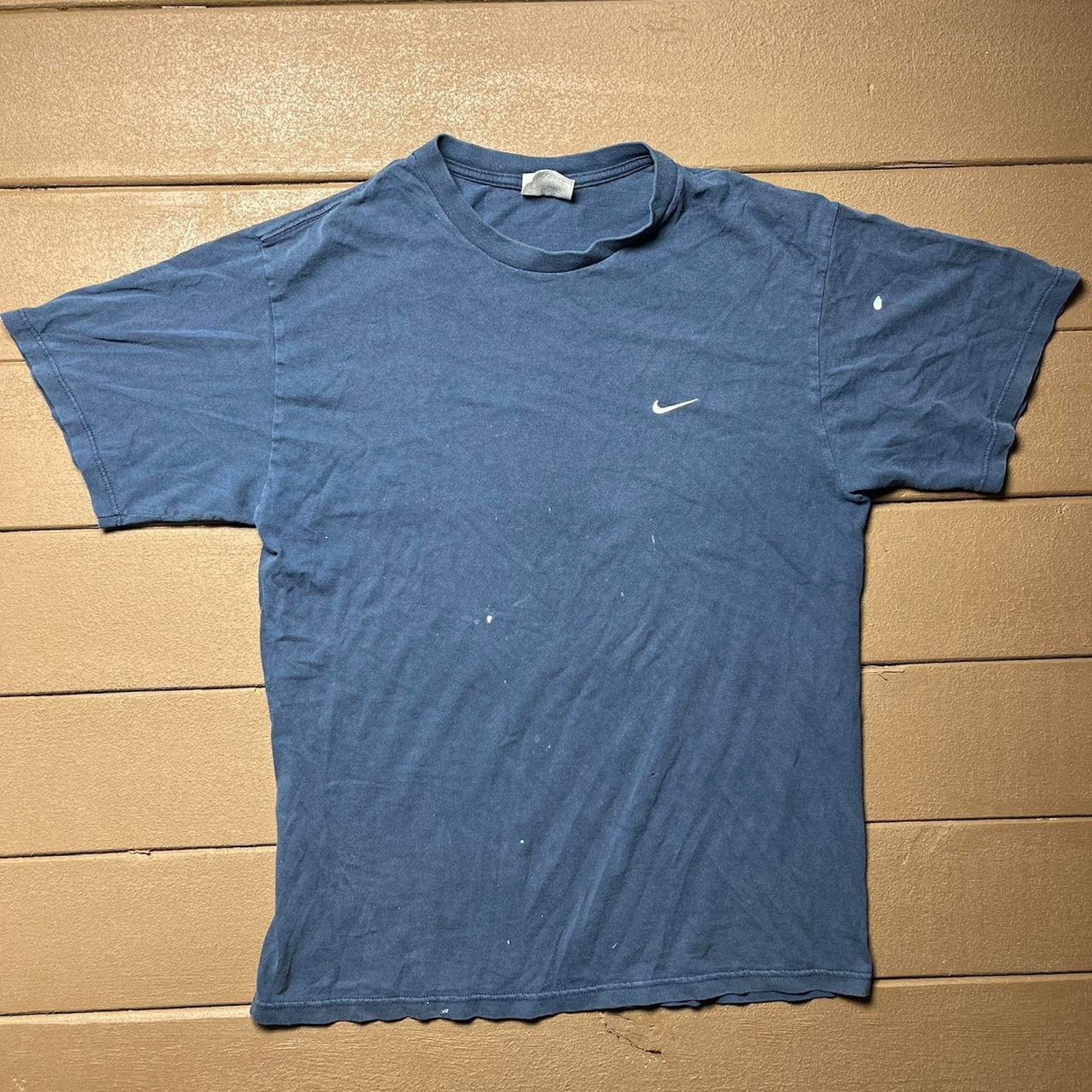 Nike Vintage Distressed Navy Blue Nike Shirt Size US M / EU 48-50 / 2 - 1 Thumbnail