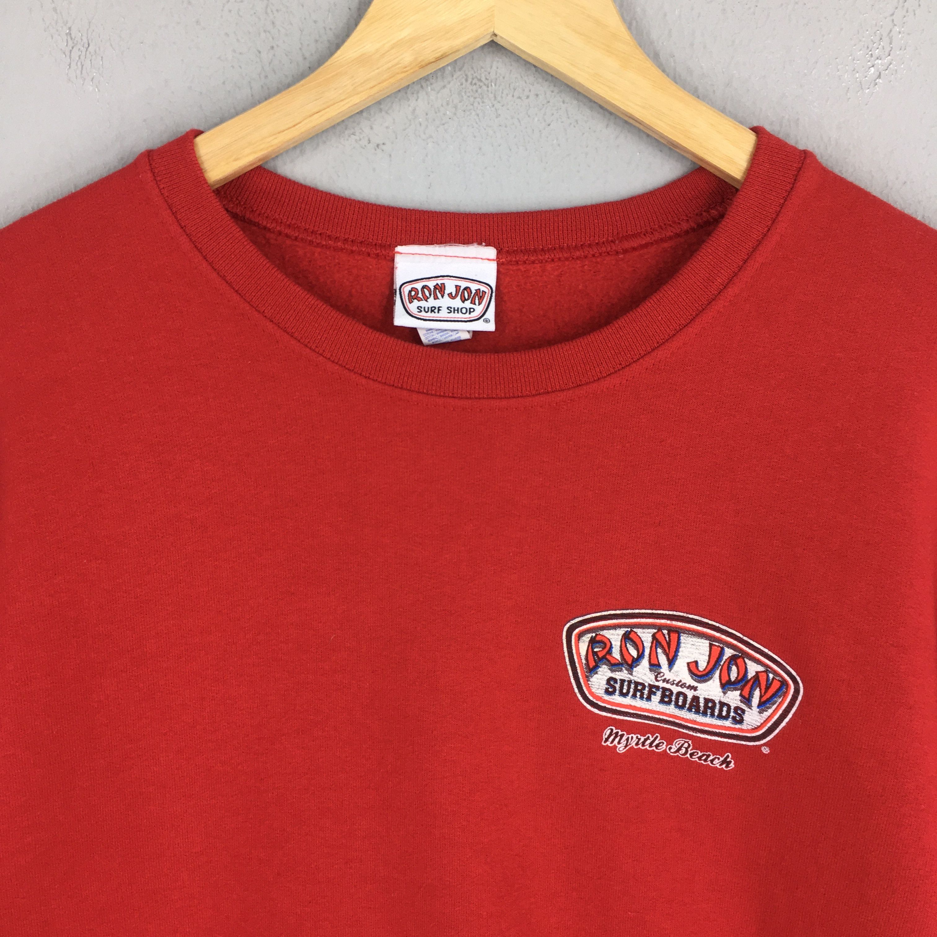 Ron Jon Surf Shop × Vintage Vintage Ron Jon Shop Surfboards Red Sweatshirt Large Size US L / EU 52-54 / 3 - 5 Thumbnail