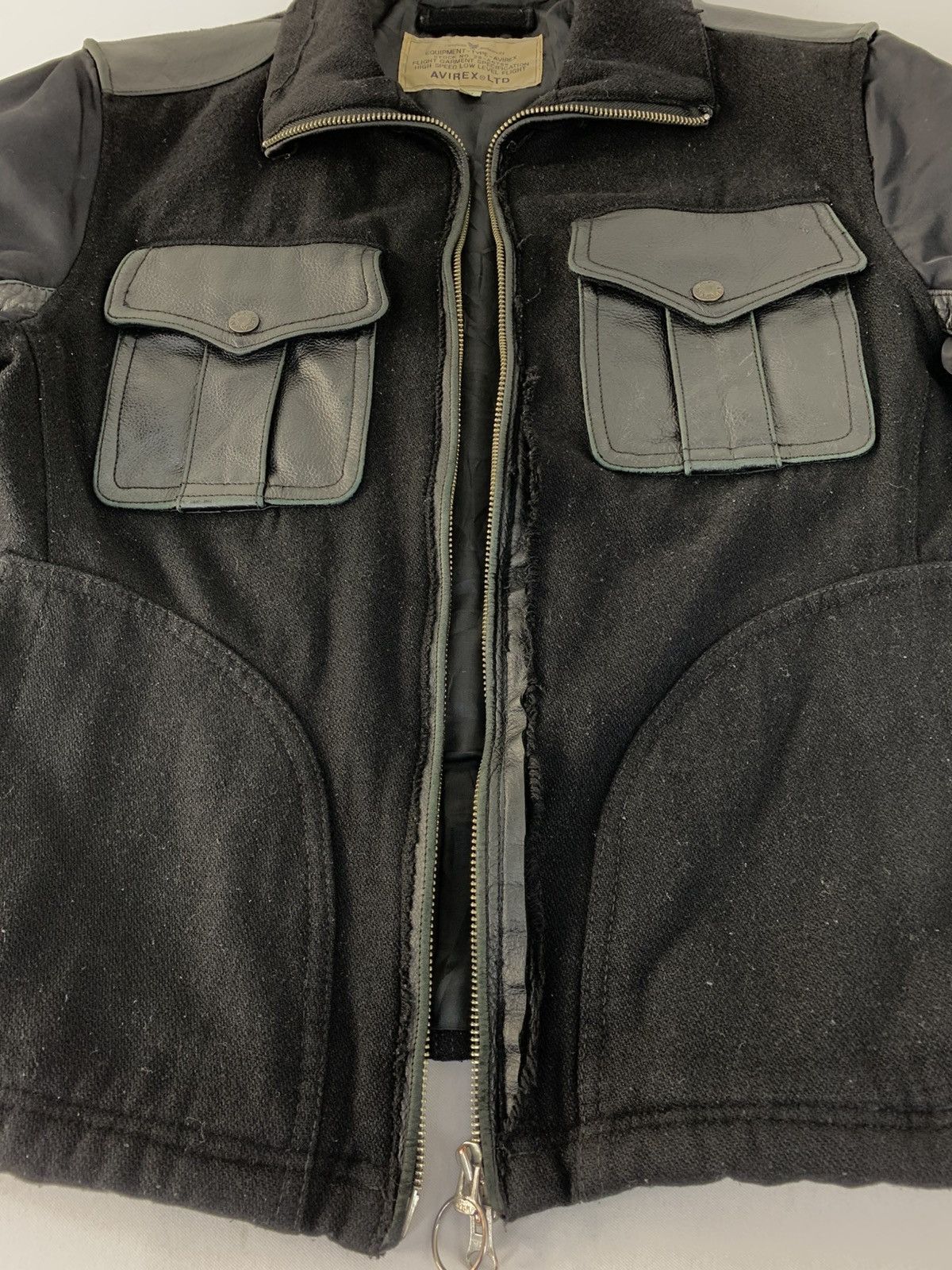Avirex Vintage Avirex Ltd Military Leather Wool Flight Full Zip Size US S / EU 44-46 / 1 - 4 Thumbnail