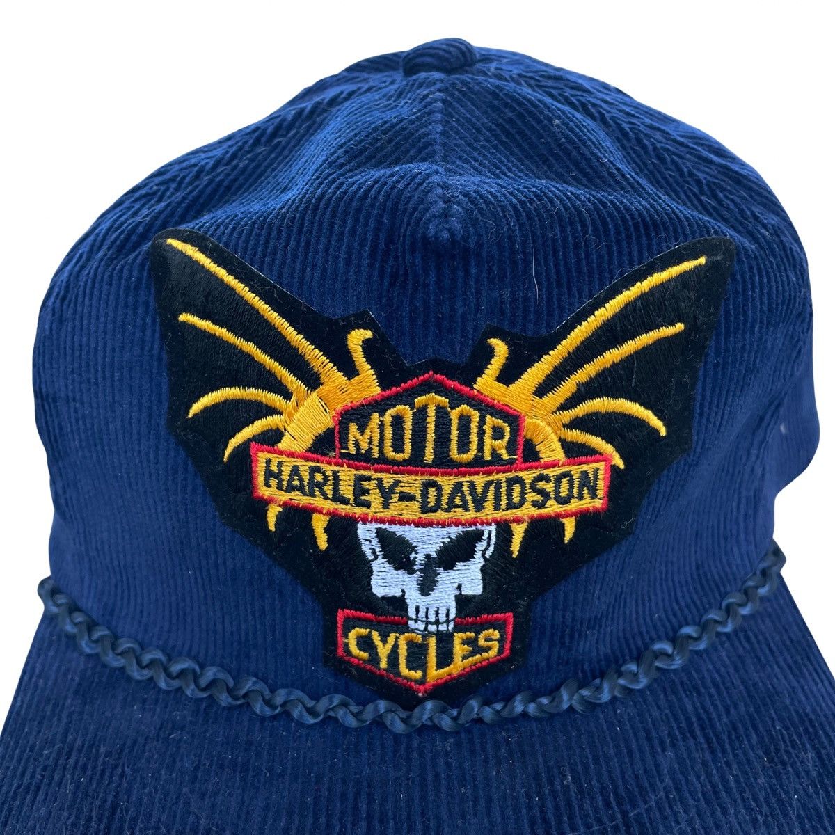 Harley Davidson Vintage Harley Davidson Motorcycles Corduroy Hat Snapback Size ONE SIZE - 2 Thumbnail