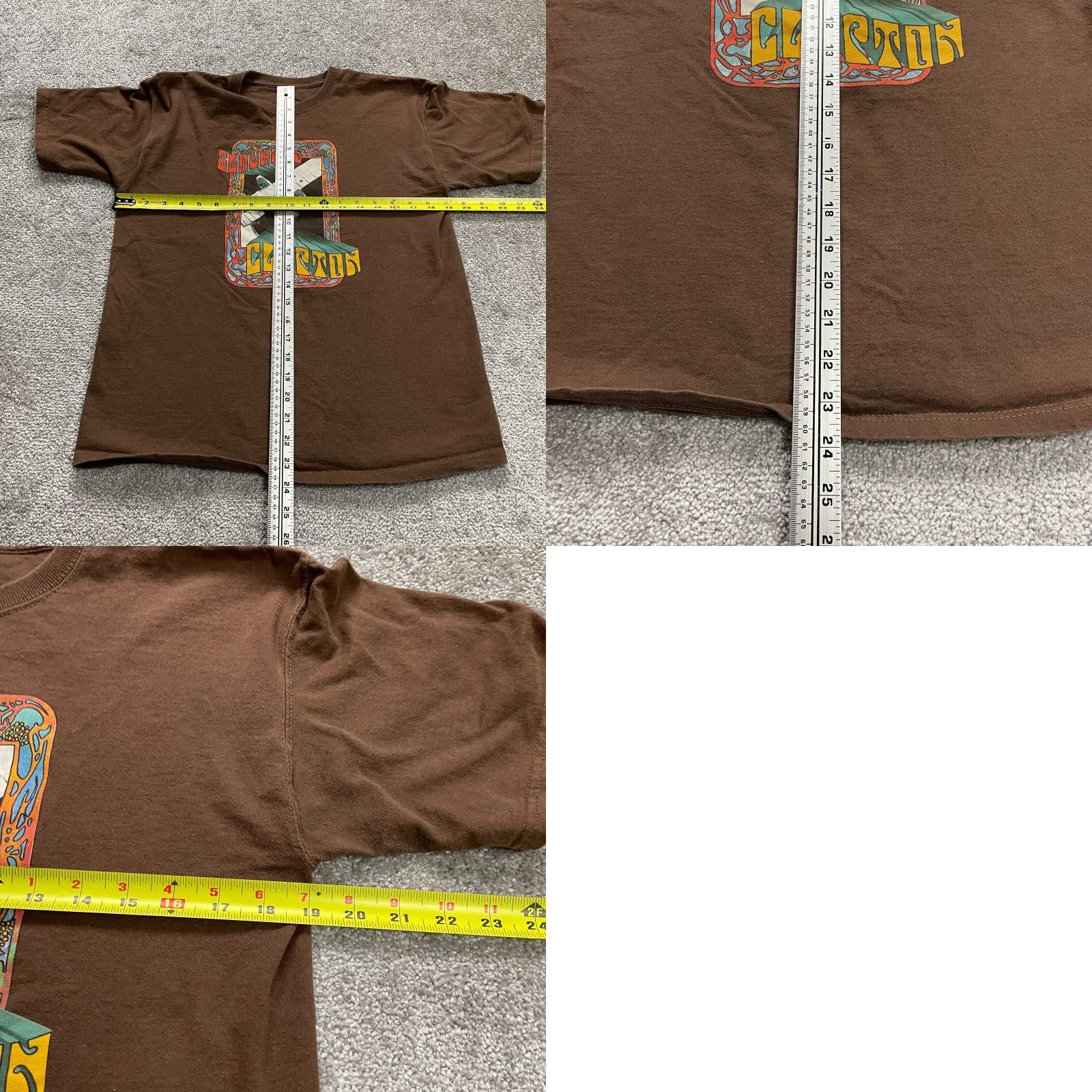 Fruit Of The Loom VINTAGE Fruit of the Loom Eric Clapton Slowhand T-Shirt Womens Medium Brown Music 60s Graphic Print Casual Size M / US 6-8 / IT 42-44 - 8 Thumbnail