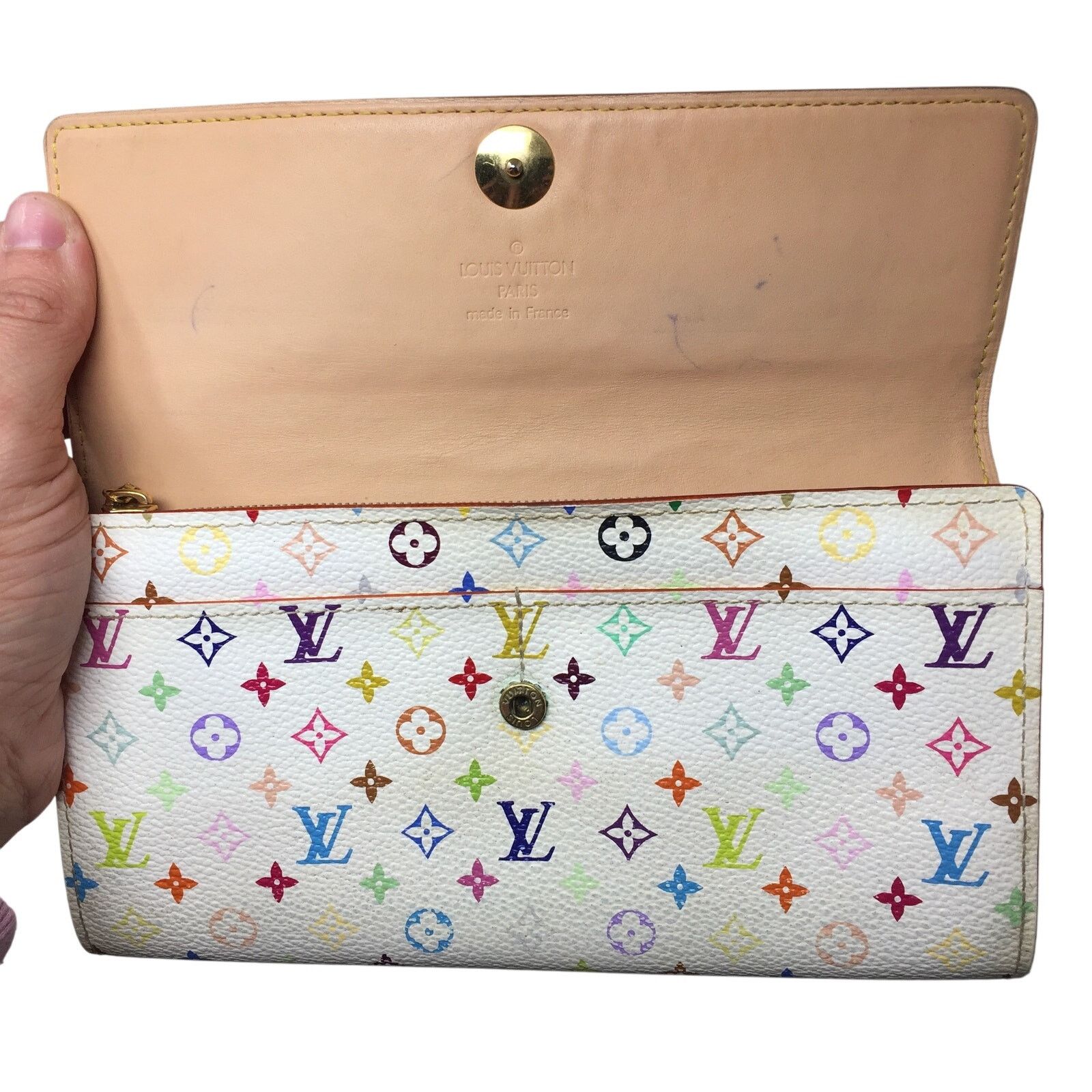 Louis Vuitton Louis Vuitton White Multicolor Takashi Murakami Long Wallet Size ONE SIZE - 2 Thumbnail
