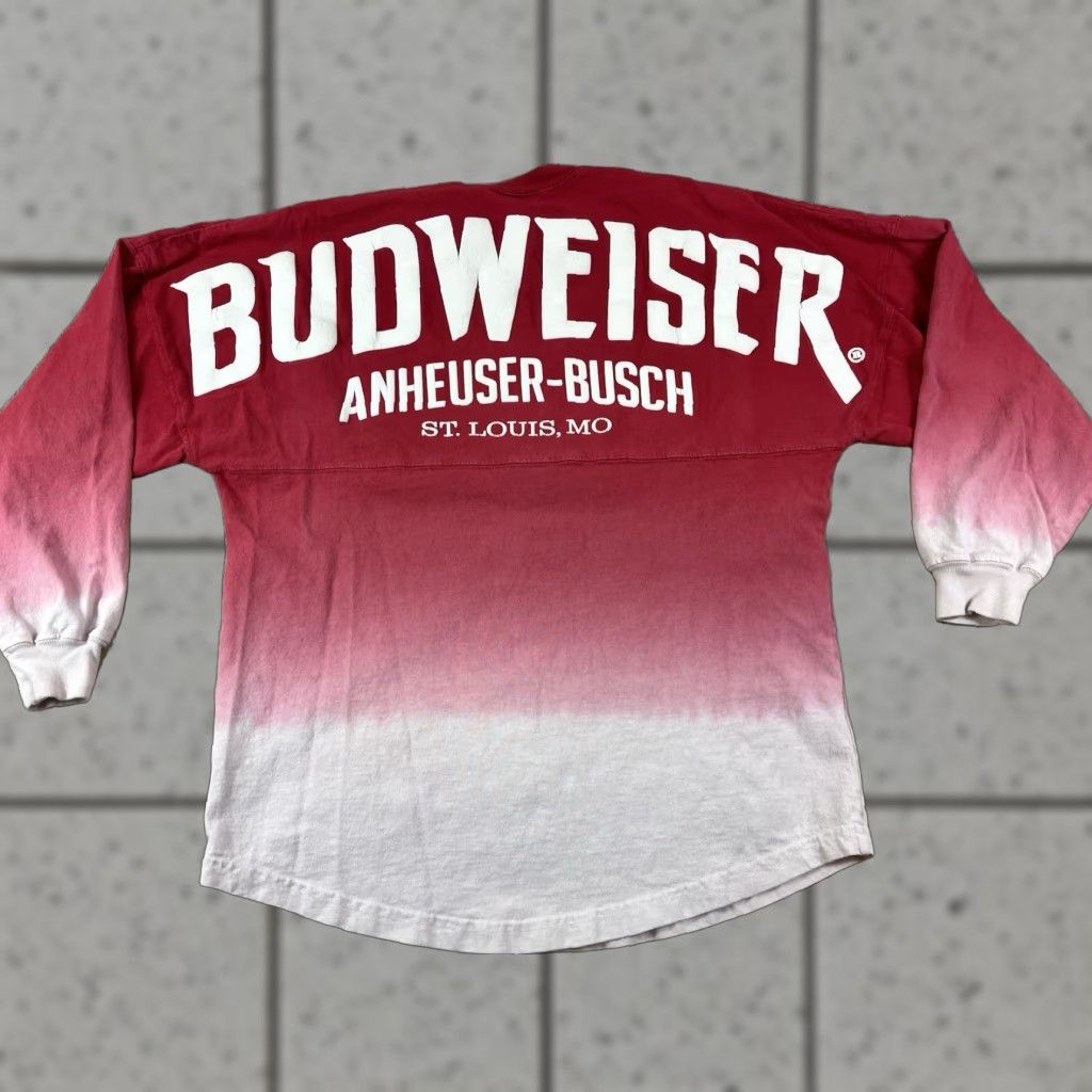 ESPIRIT Budweiser Spirit Jersey Red Shirt Small Woman Jersey T-Shirt Crew Neck Pullover Long Sleeve Print Casual Beer Spirit Size S / US 4 / IT 40 - 1 Thumbnail