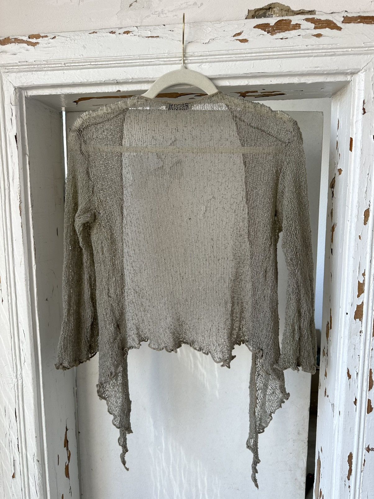 Vintage Vintage Mesh Khaki Kardigan Poncho Size M / US 6-8 / IT 42-44 - 6 Thumbnail