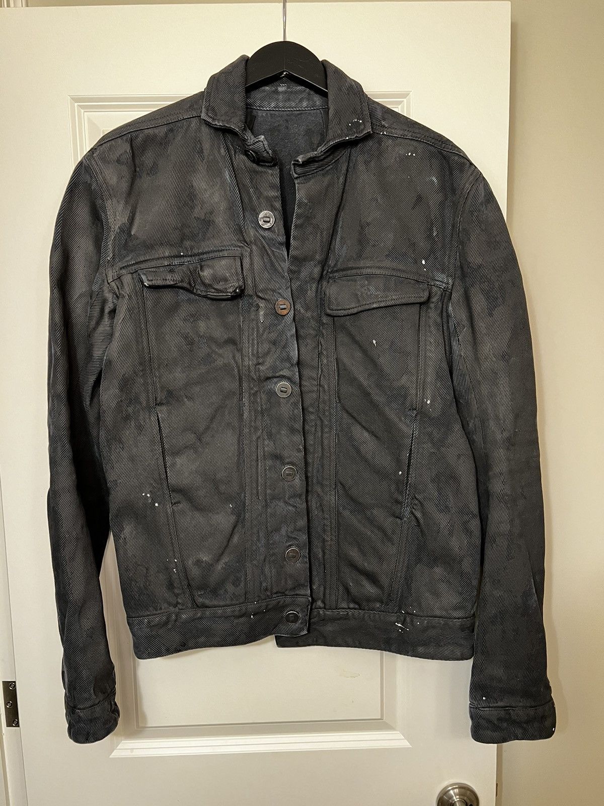 image of Boris Bidjan Saberi Denim Jacket in Black, Men's (Size Large)