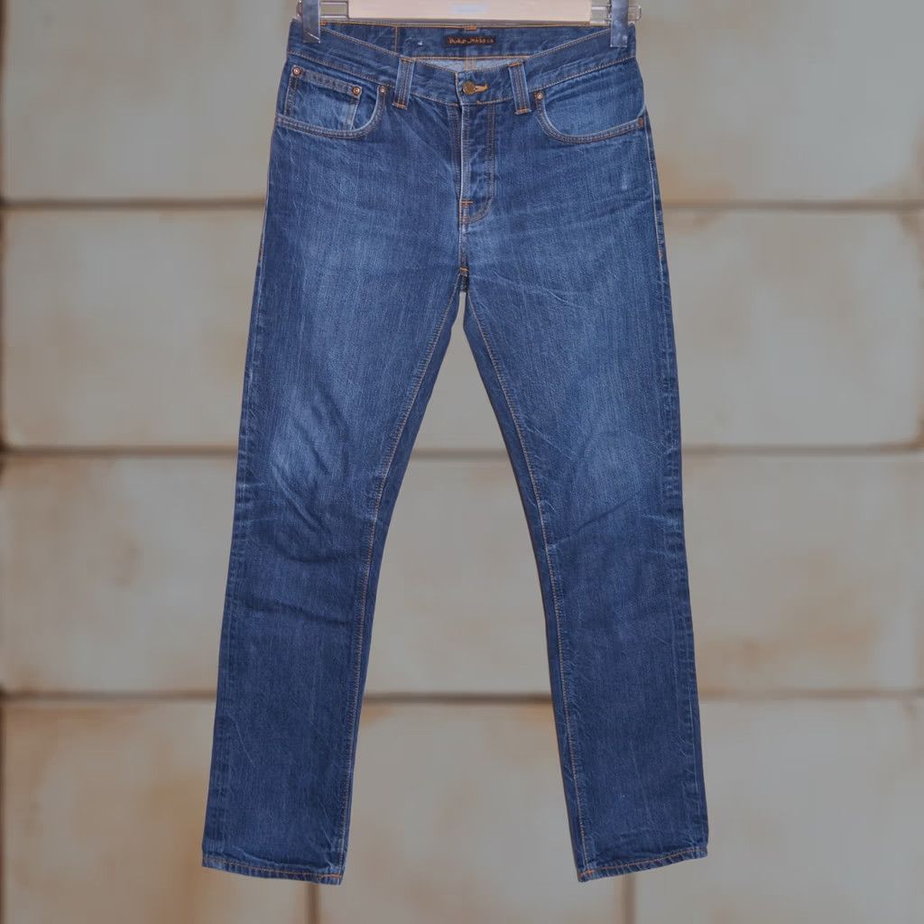 Nudie Jeans Nudie Jeans Grim Tim Dry Dirt Organic Men's Blue Slim Straight Denim W32 L32 Size US 32 / EU 48 - 1 Thumbnail