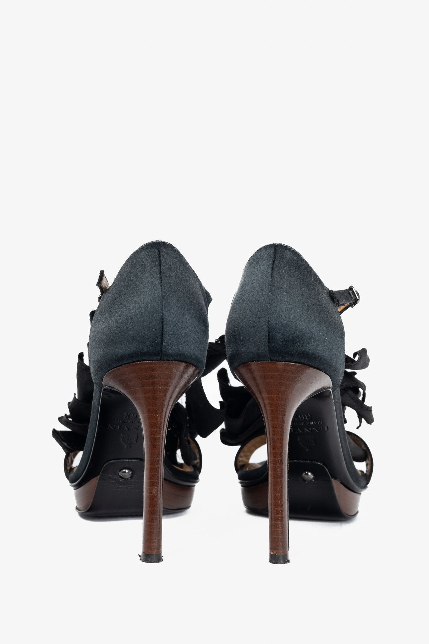 Lanvin Lanvin AW12 Les 10 Ans Satin Embellished-Bow Sandals Size US 6 / IT 36 - 3 Thumbnail