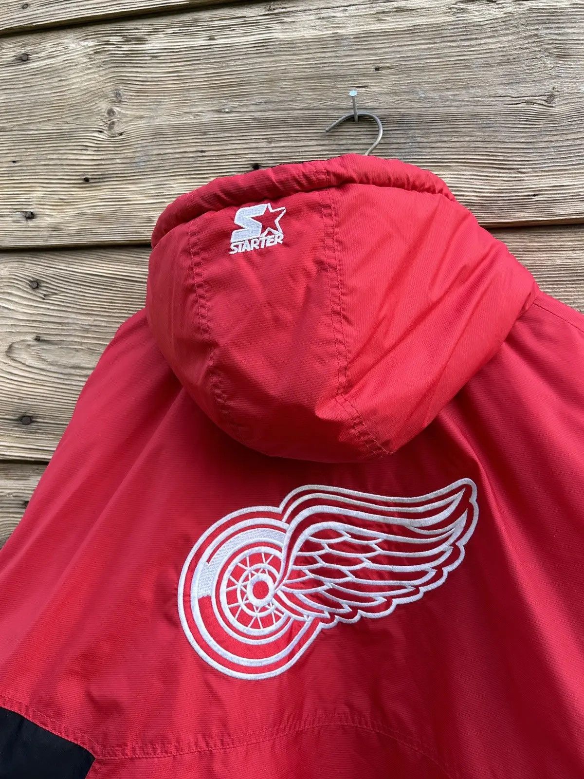 NHL 90s Vintage Starter Detroit Red Wings NHL Anorak Jacket Size US XL / EU 56 / 4 - 10 Thumbnail