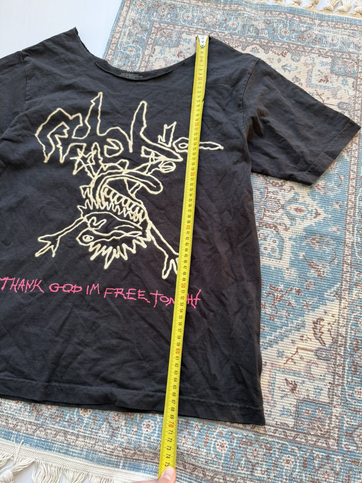 Travis Scott TRAVIS SCOTT GOD I'M FREE TONIGHT EUROPETOUR TEE DISTRESSED Size US M / EU 48-50 / 2 - 6 Thumbnail