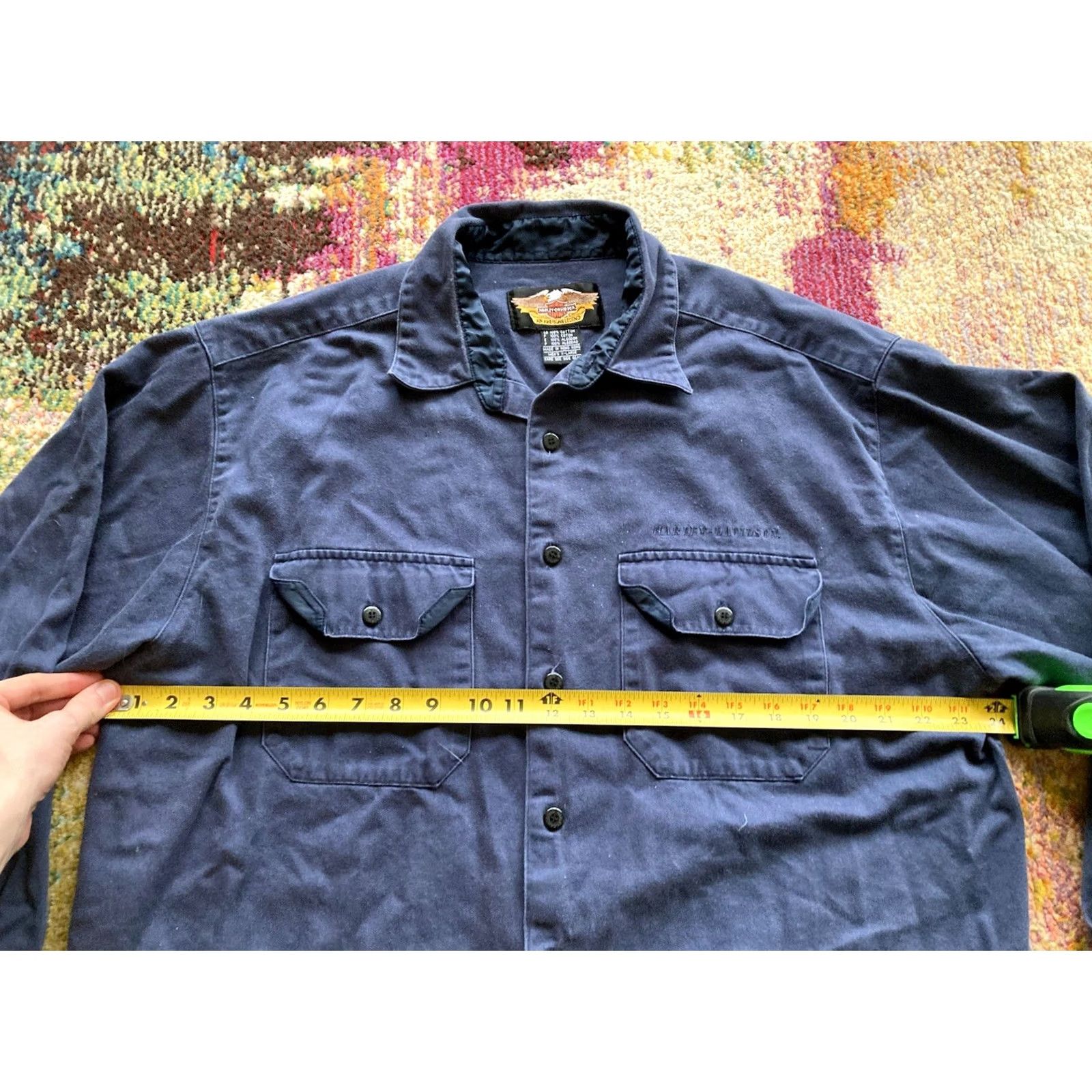 Harley Davidson VINTAGE Harley-Davidson Shirt Mens XL Long Sleeve Button Up Blue Size US XL / EU 56 / 4 - 7 Thumbnail