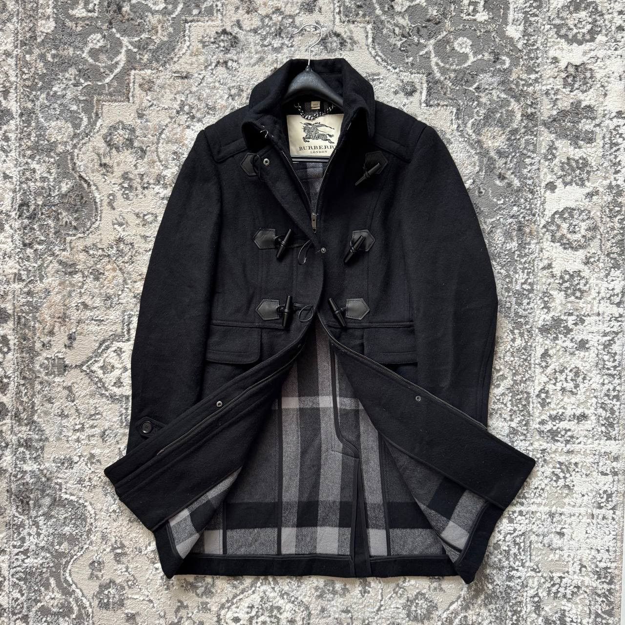 Burberry Burberry Wool Duffle Coat Nova Check England Jacket Size XL / US 12-14 / IT 48-50 - 2 Thumbnail