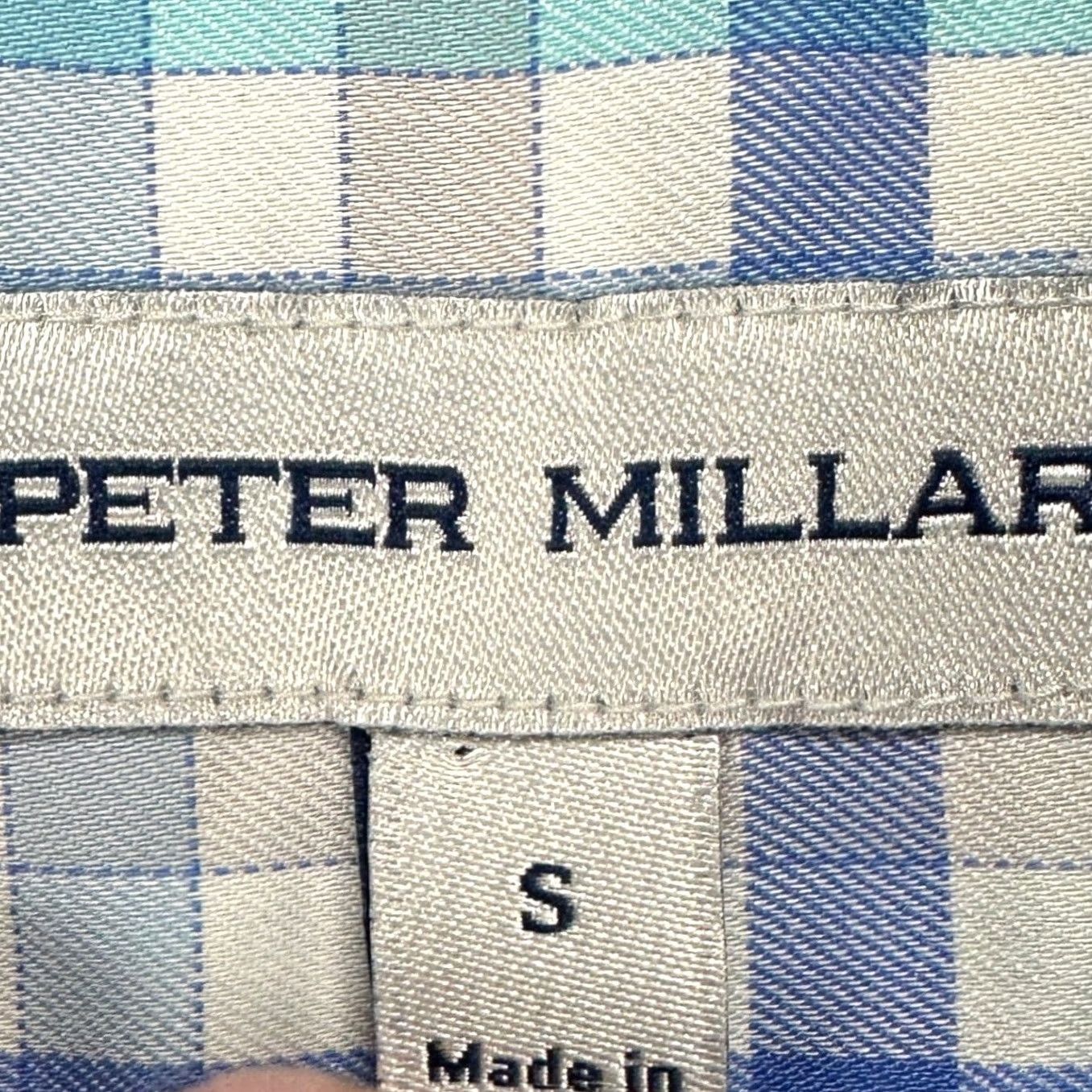 Peter Millar Peter Millar Mens Shirt Small Blue Tan Plaid Stretch Button Down Nylon Blend Size US S / EU 44-46 / 1 - 5 Thumbnail