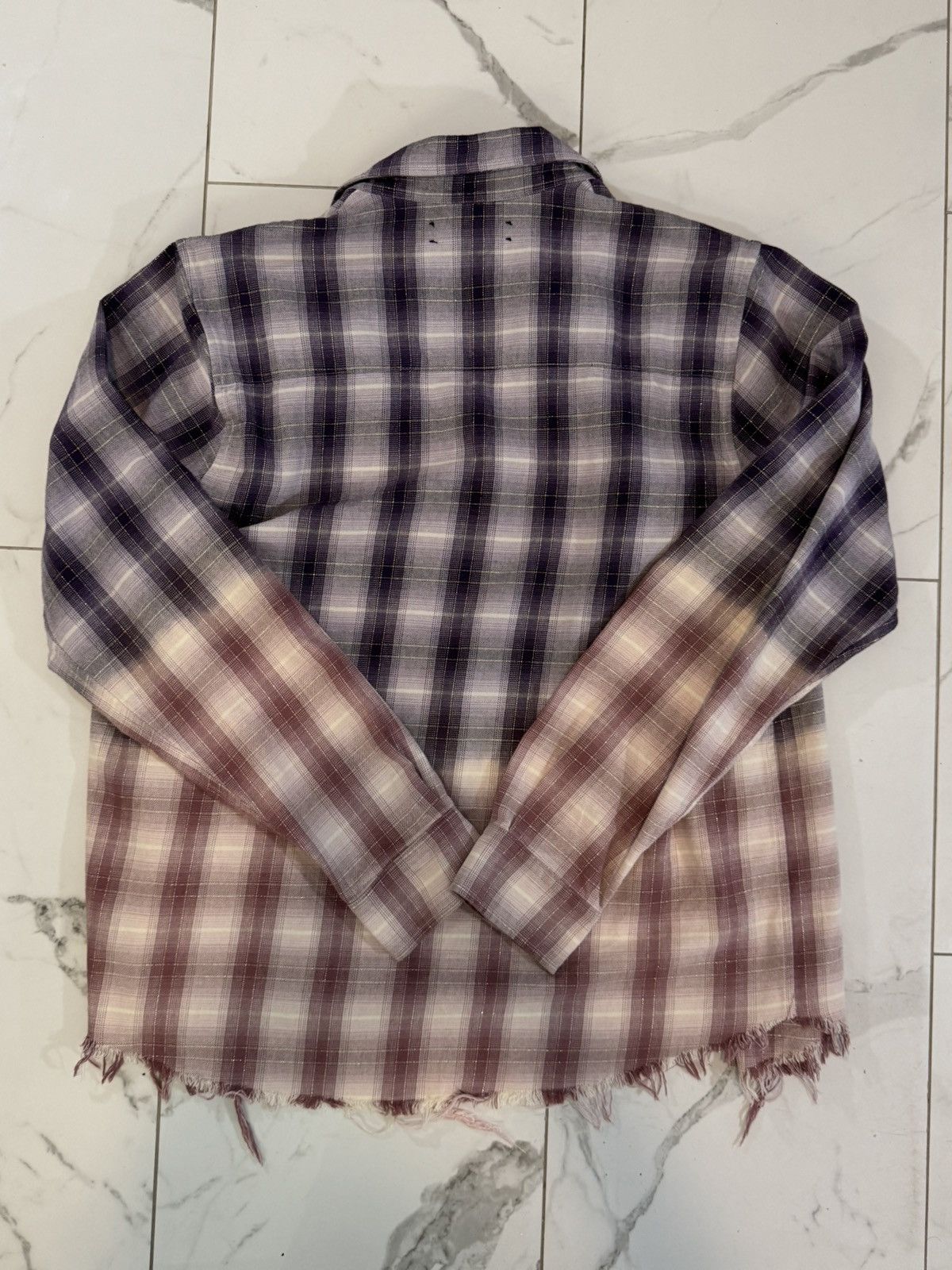 Amiri Amiri Ombre Plaid Lurex Flannel Shirt Size US S / EU 44-46 / 1 - 2 Thumbnail