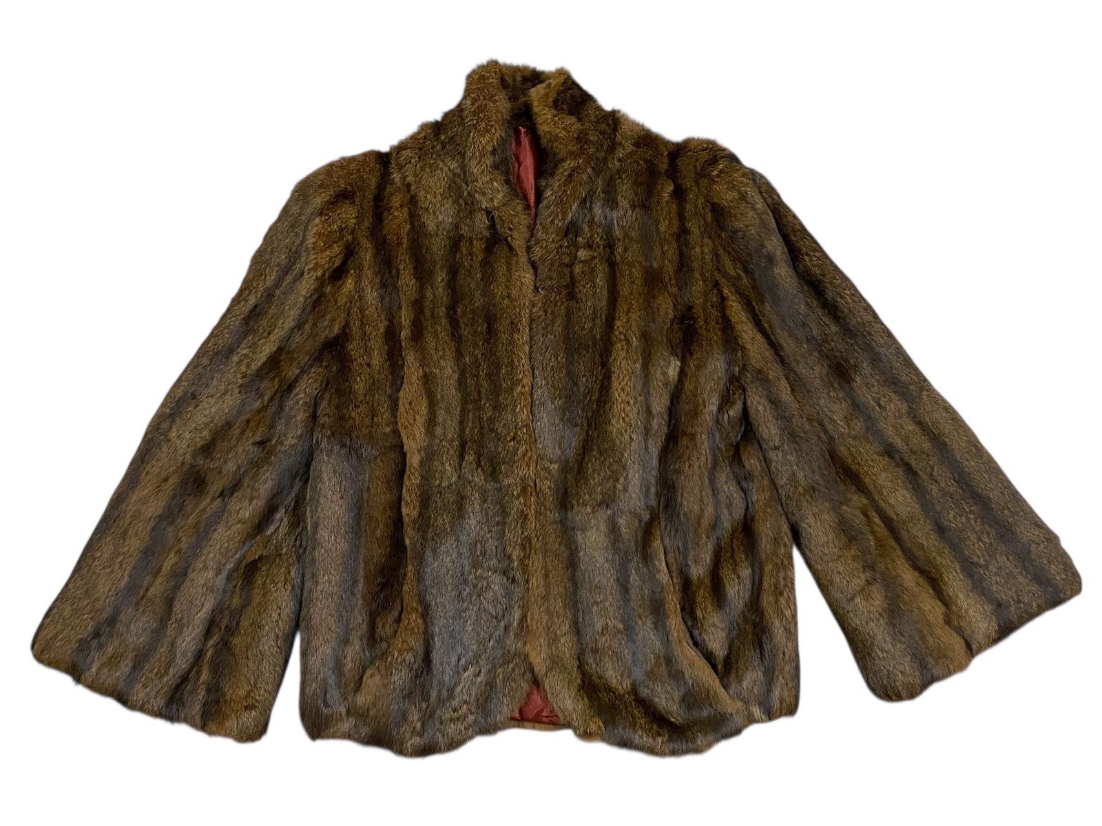 Vintage Vintage Real Fur Coat Brown Striped Jacket Size S / US 4 / IT 40 - 1 Thumbnail