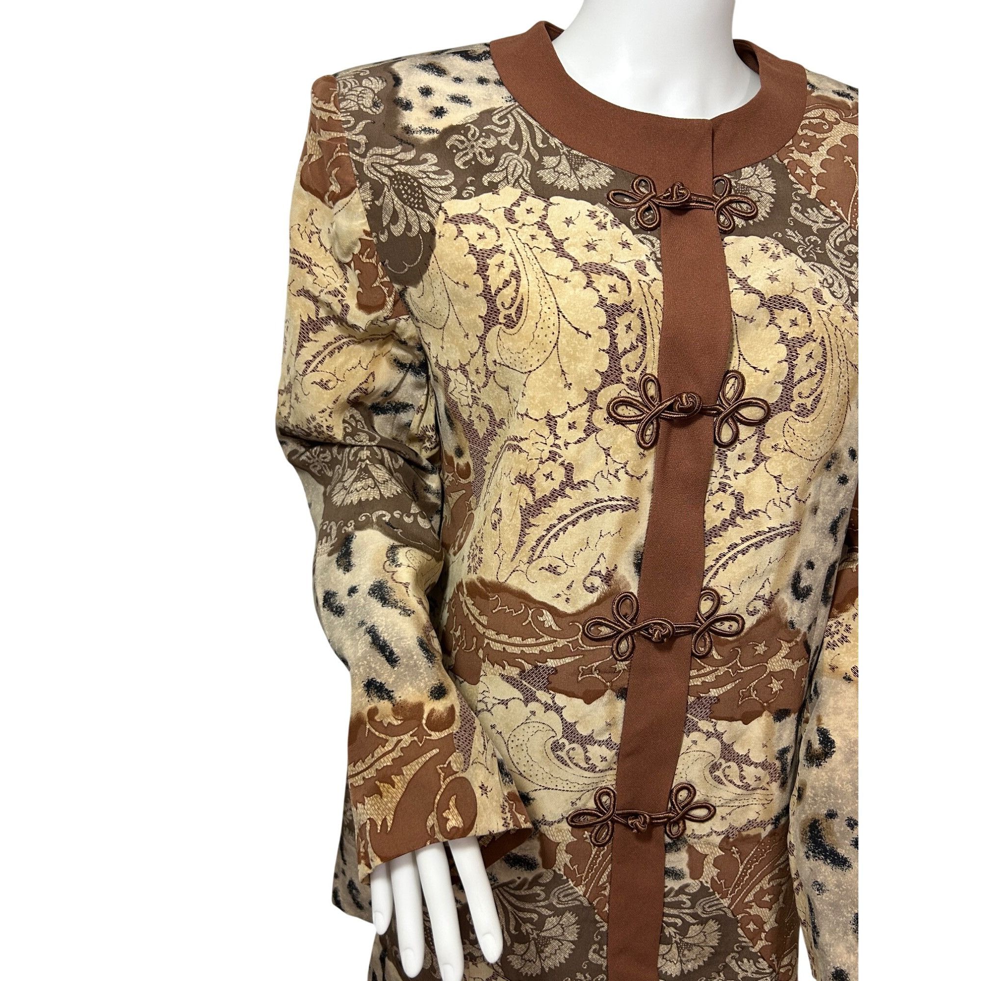 Other Saks Jandel Vtg Blazer 14 Silk Asian Style Animal Print Neut Size L / US 10 / IT 46 - 15 Thumbnail