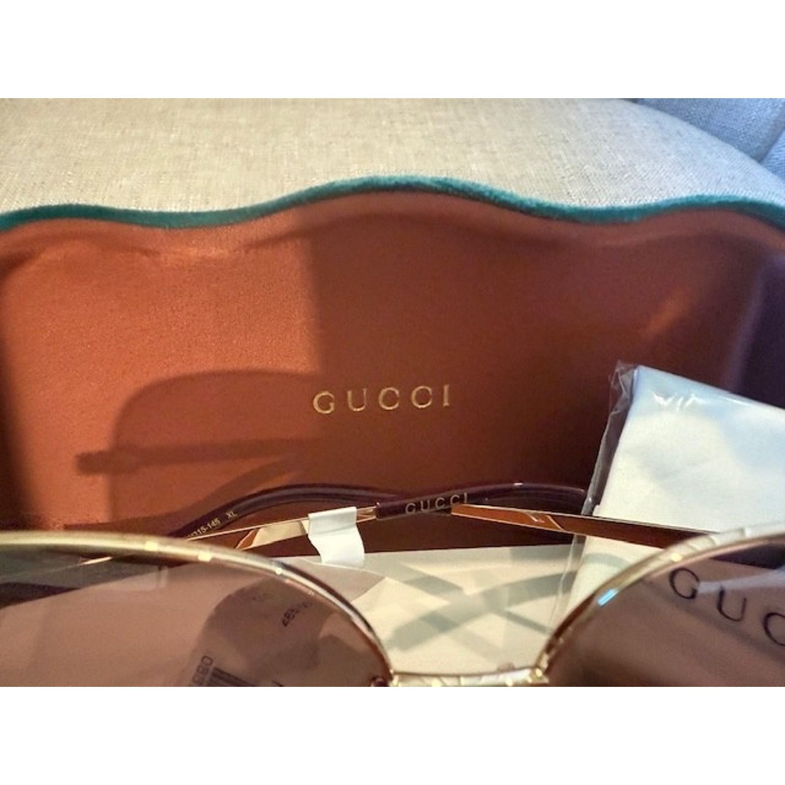 Gucci Gucci NWT Cut Out Square Sunglasses Gold Frame Size ONE SIZE - 3 Thumbnail