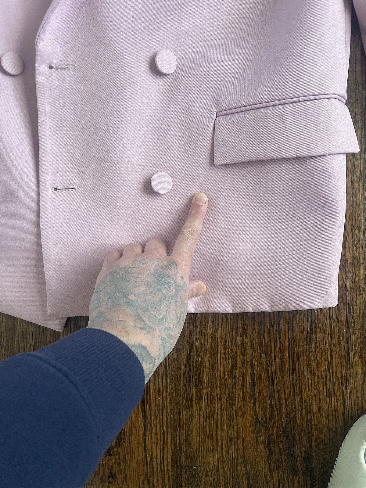 Other The Frankie Shop Men’s Pink Double Breasted Blazer Size 42R - 3 Thumbnail