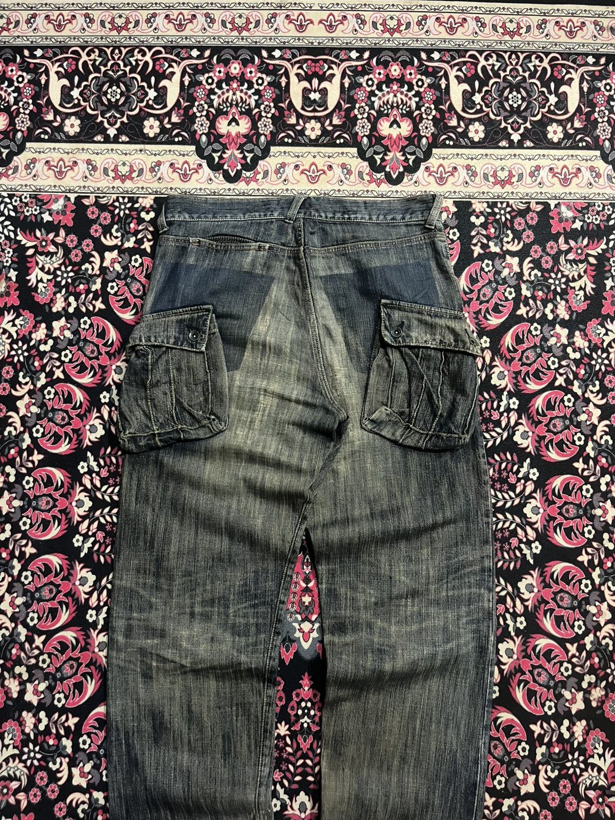 MasterPiece ⚡️Destroy⚡️Masterpiece Tactical Cargo Trashed Double Knee Jean Size US 33 - 8 Thumbnail