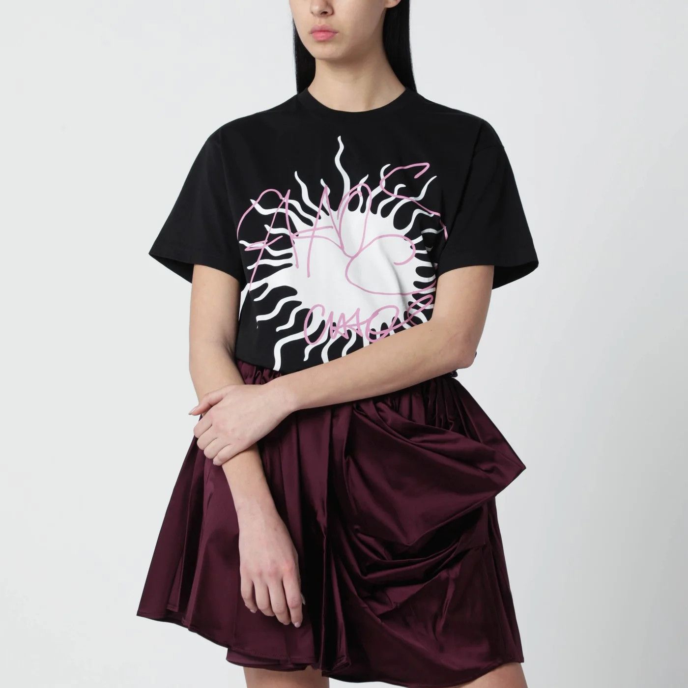 Vivienne Westwood o1d2blof0526 Logo Print Short Sleeve T-Shirt in Black Size S / US 4 / IT 40 - 1 Thumbnail