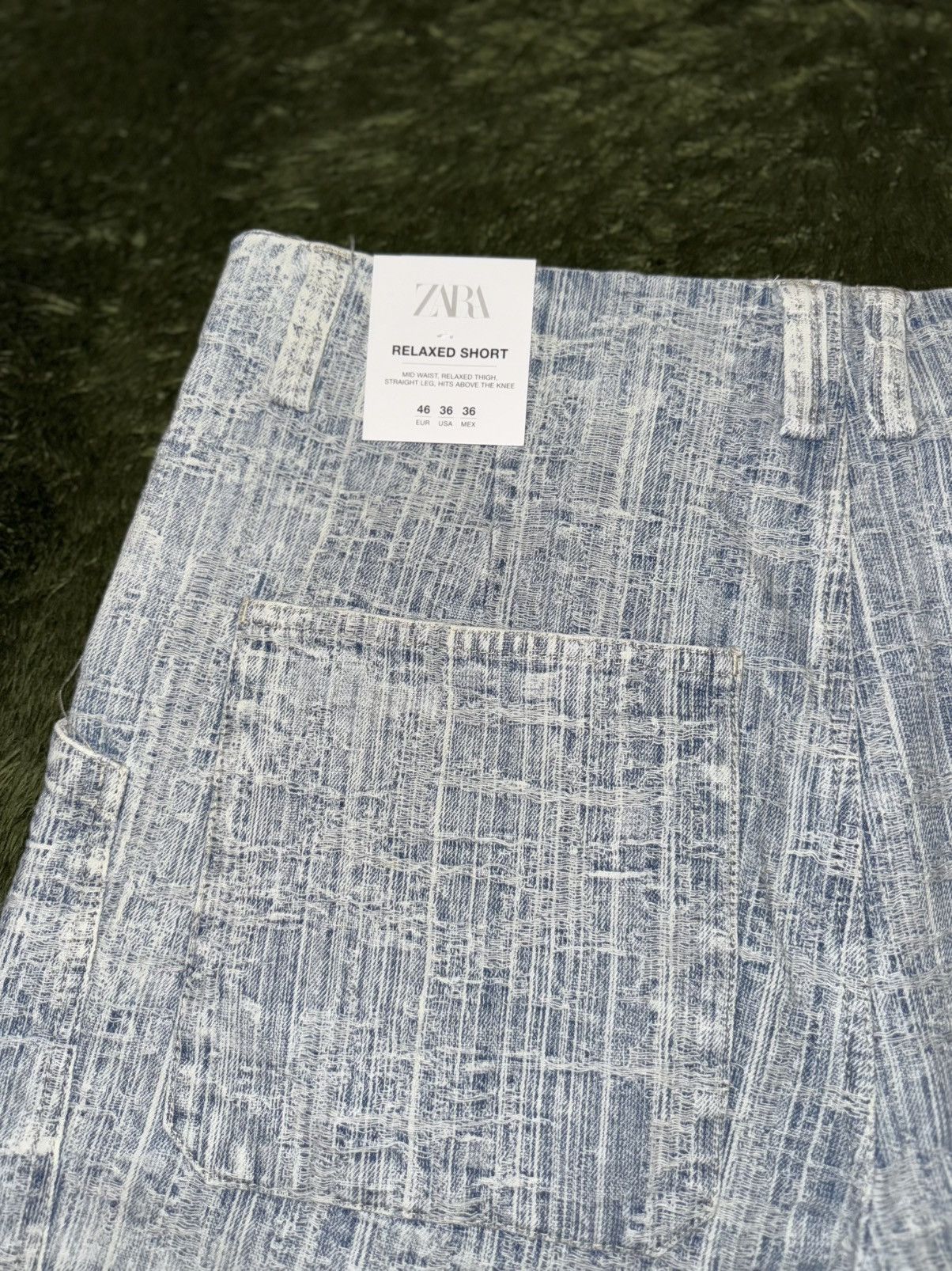 Zara [36] ZARA Relaxed Jacquard Bermuda Denim Pants Light Indigo Size US 36 / EU 52 - 11 Thumbnail