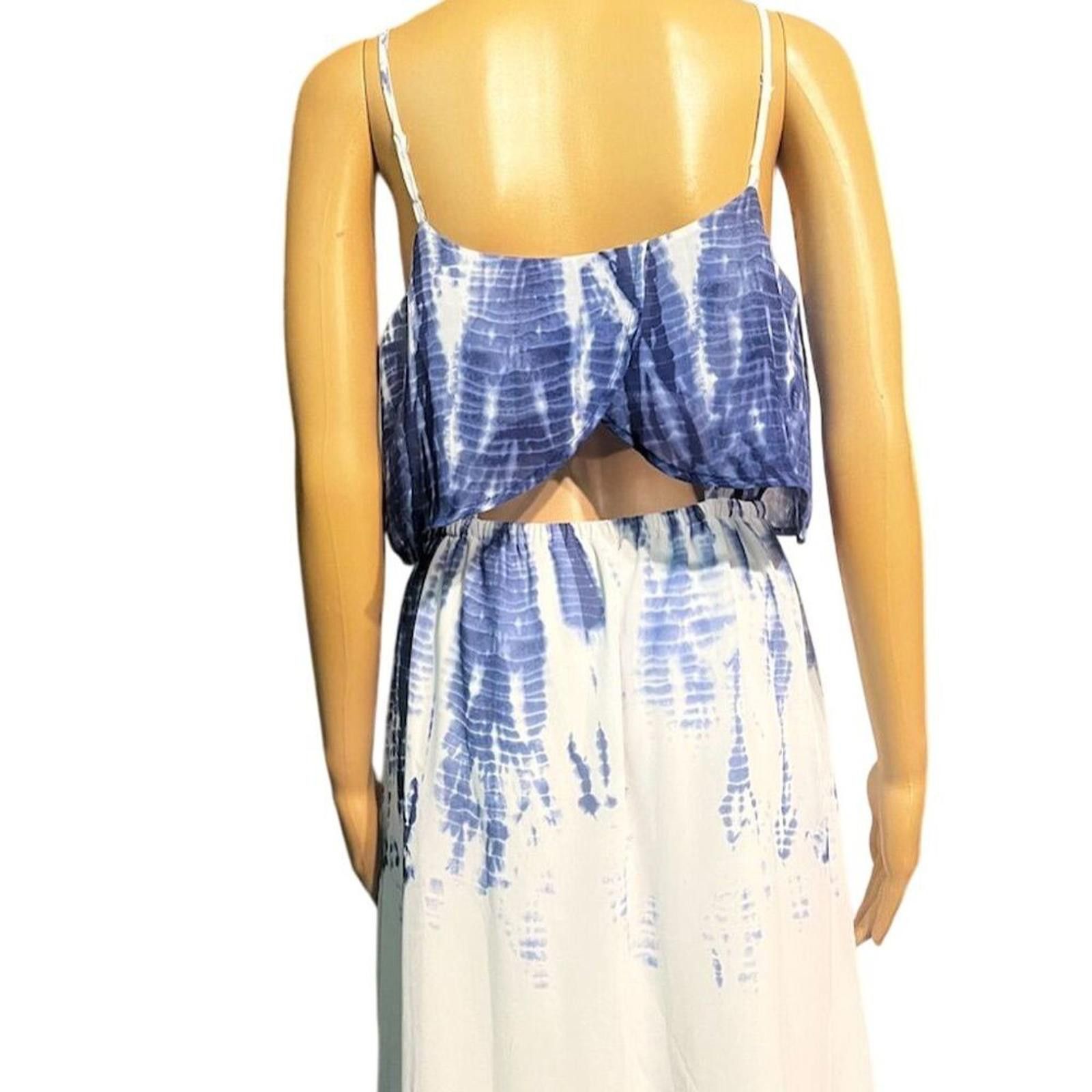 Jun Takahashi Takara Blue Tie-Dye Maxi Dress Sleeveless Scoop Neck M boho Size M / US 6-8 / IT 42-44 - 7 Thumbnail