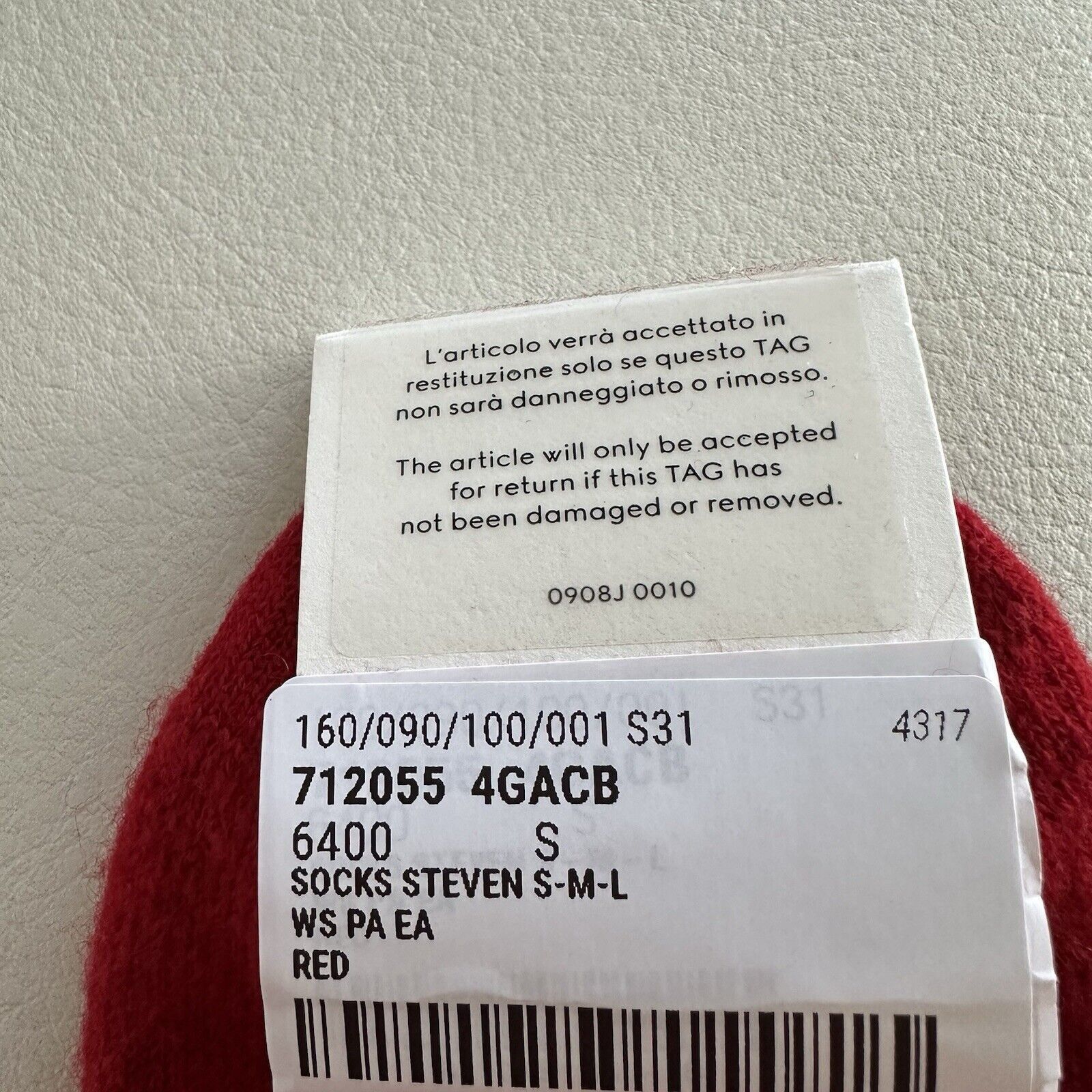 Gucci NWT GUCCI Red SOCKS COTTON Sz S Logo Size ONE SIZE - 7 Thumbnail