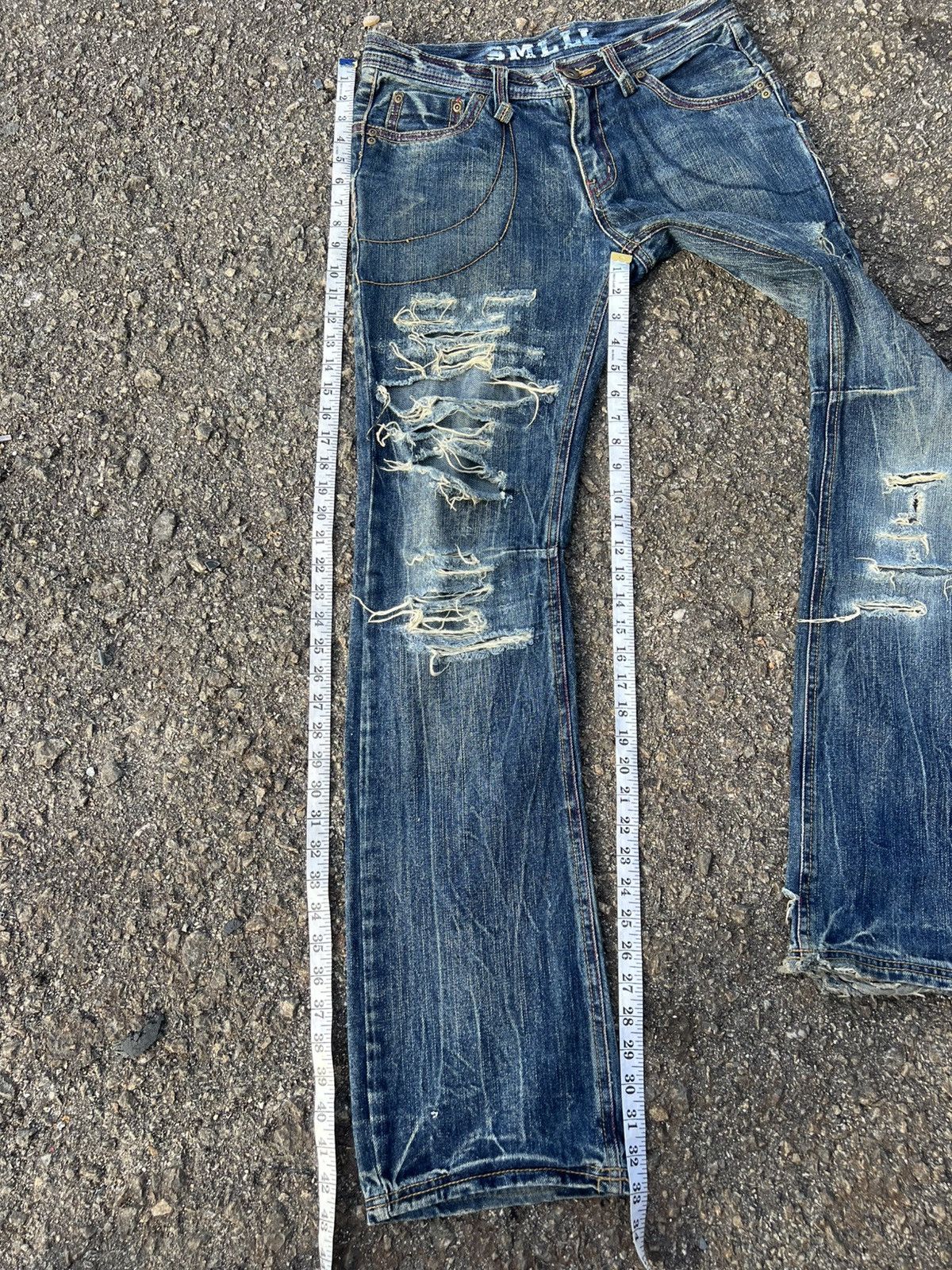Japanese Brand Unknown Distressed Denim Size US 32 / EU 48 - 6 Thumbnail
