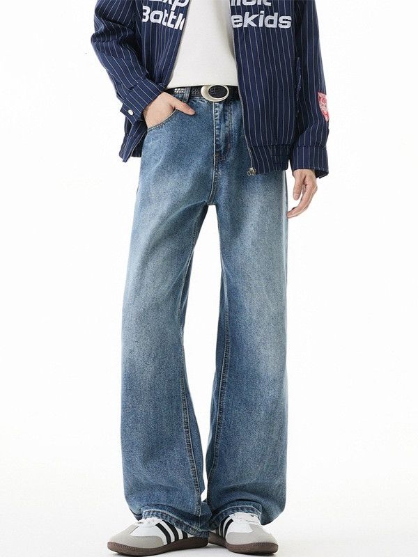 Japanese Brand Men's Retro CleanFit Street Distressed Straight-Leg Jeans Size US 32 / EU 48 - 1 Thumbnail