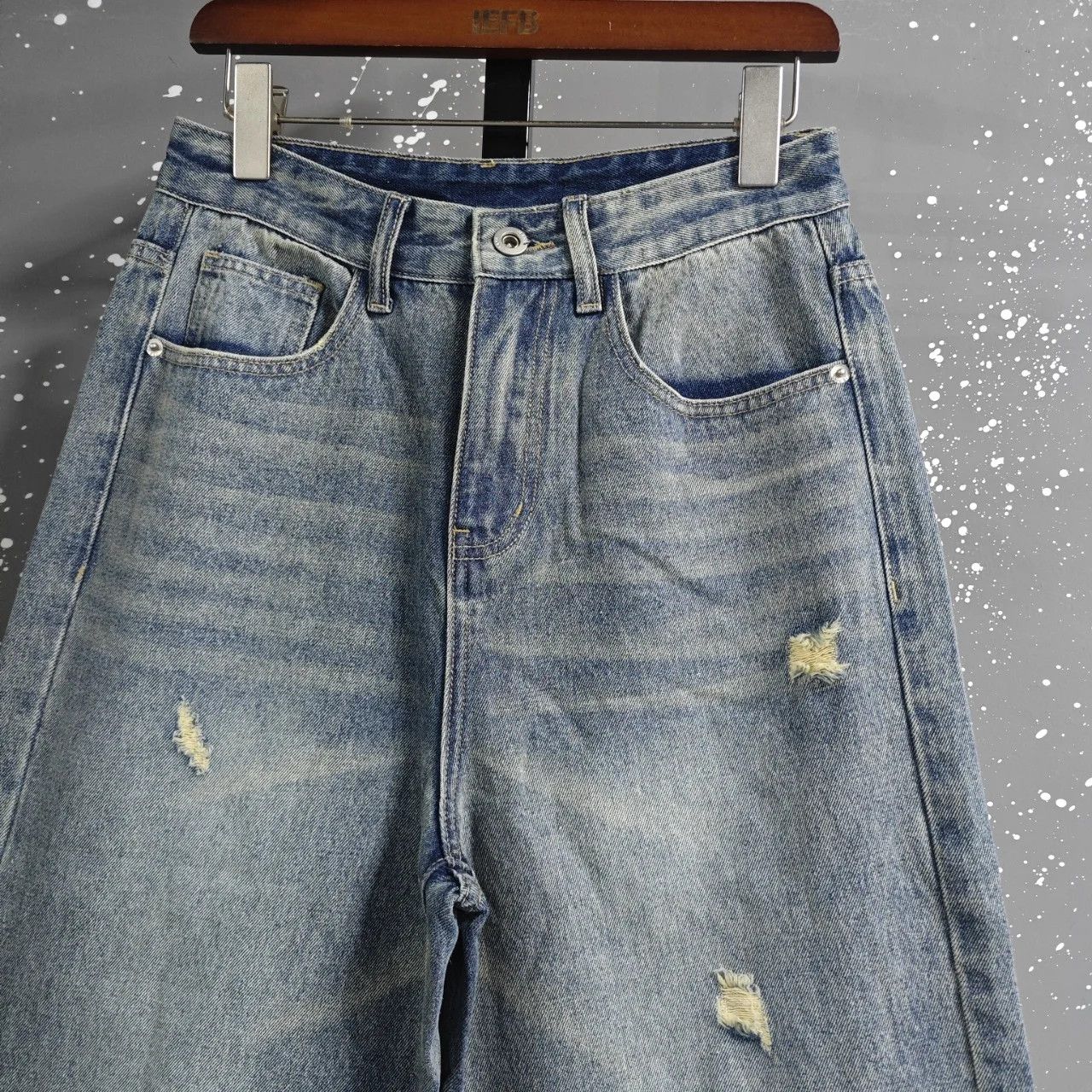 Japanese Brand Wide Leg Denim – Blue– Relaxed Fit Size US 30 / EU 46 - 7 Thumbnail