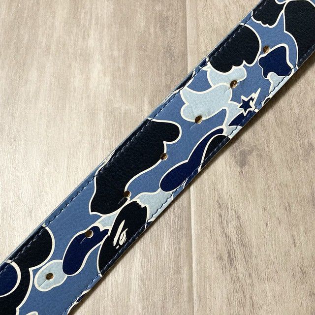 Bape BAPE LOGO Gold Buckle leather belt STA CAMO blue APE NIGO Size ONE SIZE - 5 Thumbnail