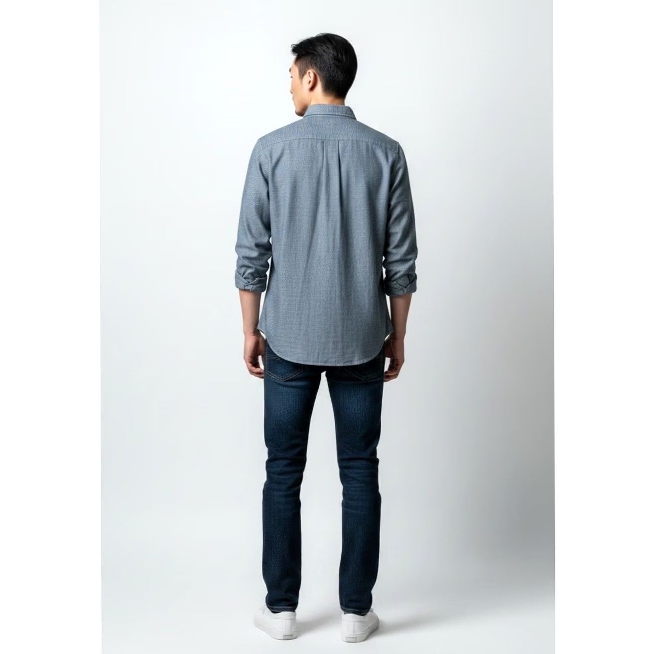 Vince Vince Blue Double Face Long Sleeve Button-Down Shirt M Mens Classic Fit Size US M / EU 48-50 / 2 - 5 Thumbnail
