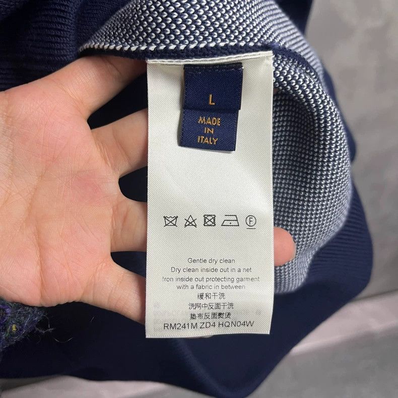 Louis Vuitton LOUIS VUITTON Blue printed logo zip-up baseball collar jack Size US L / EU 52-54 / 3 - 4 Thumbnail