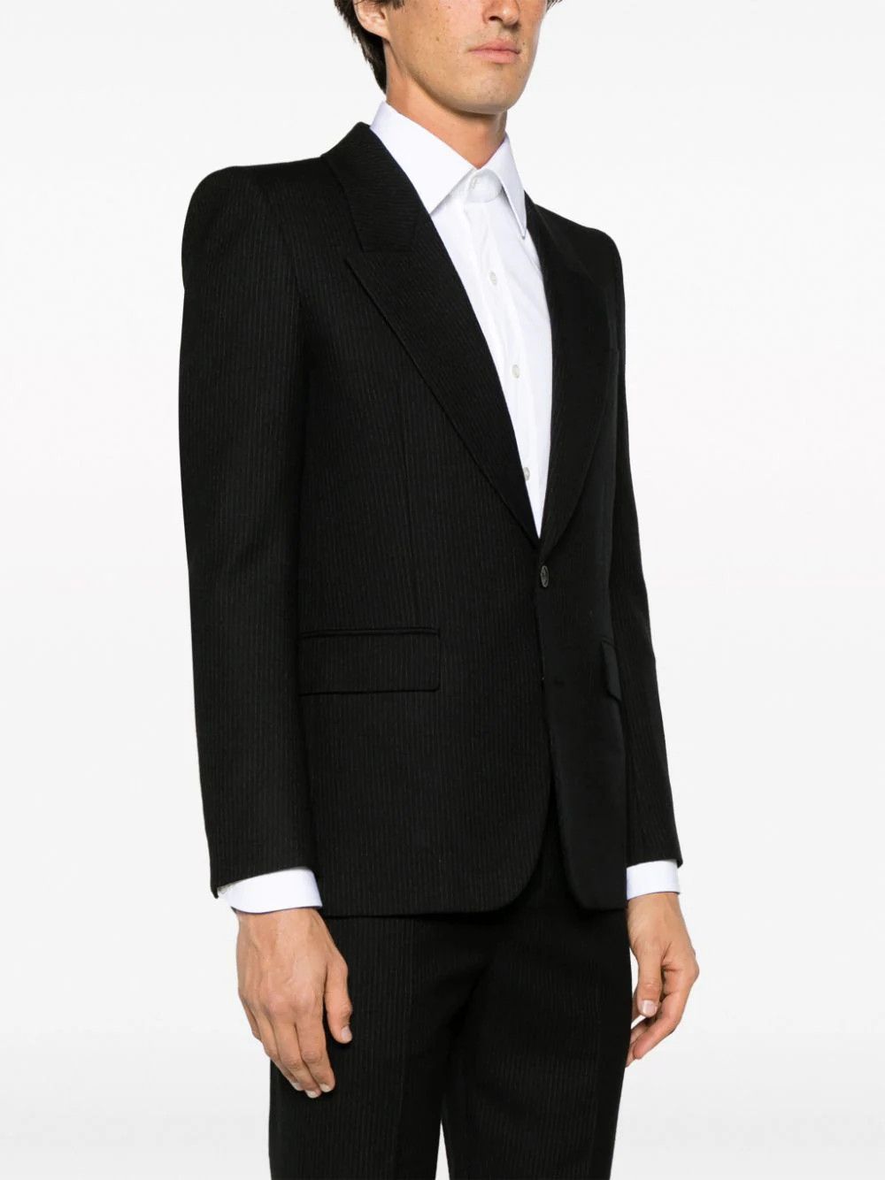 Saint Laurent Paris o1bcso1str1024 Single Breasted Jacket in Black Size US L / EU 52-54 / 3 - 4 Thumbnail