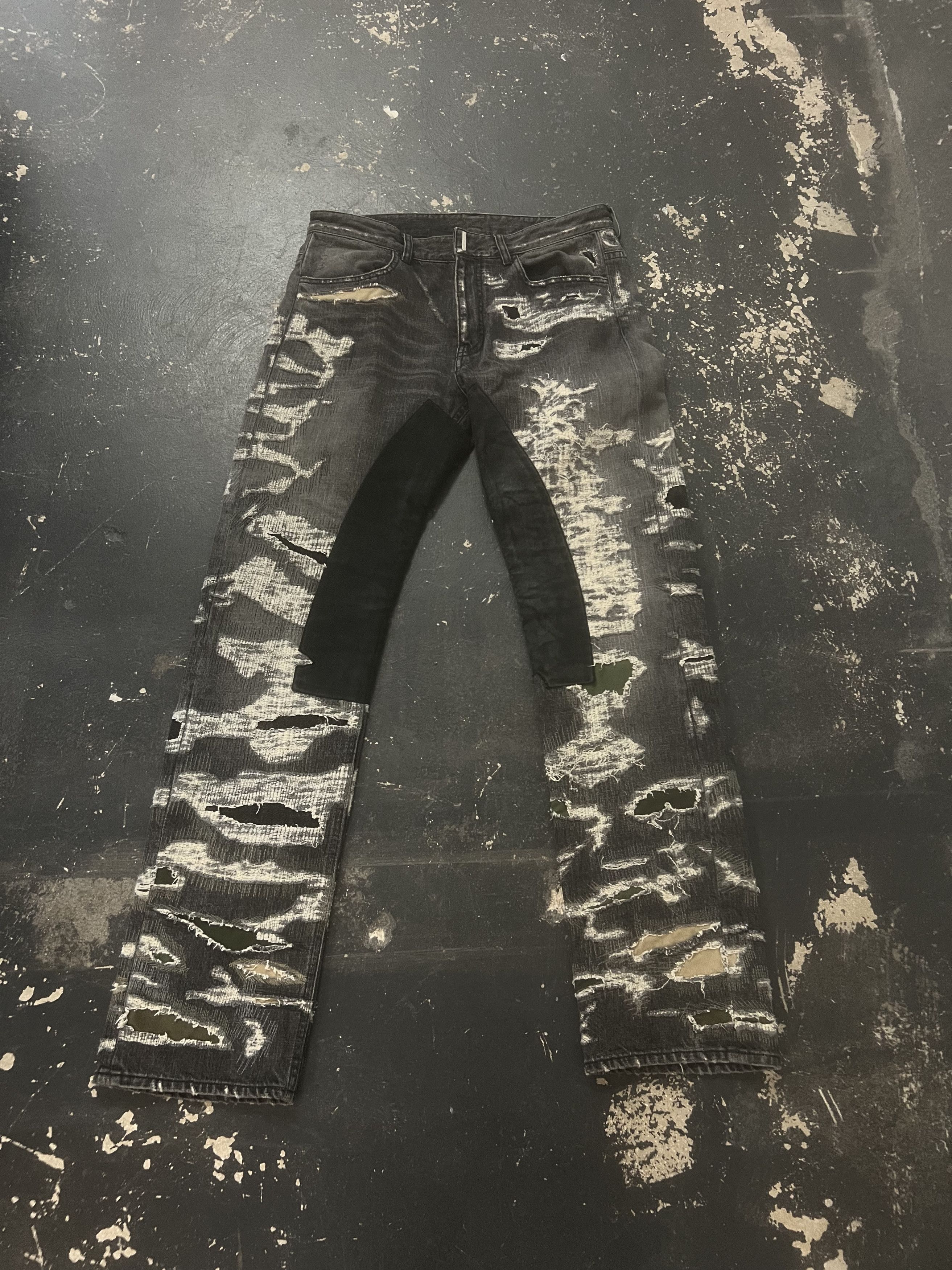 Givenchy Distressed Patchwork Jeans | Grailed