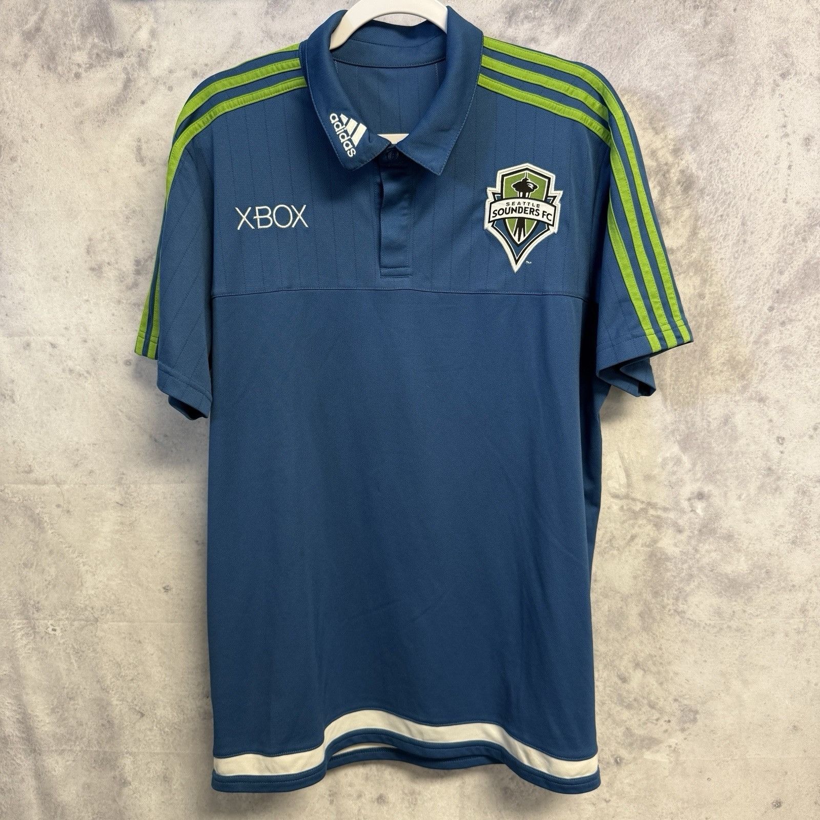 Adidas Seattle Sounders FC Adidas Jersey Mens XL Blue 2014 Soccer Size US XL / EU 56 / 4 - 1 Thumbnail