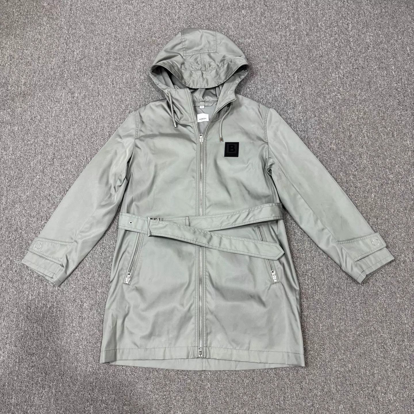 Burberry Burberry Green Zippered Hooded Long Coat UK8 Size S / US 4 / IT 40 - 1 Thumbnail