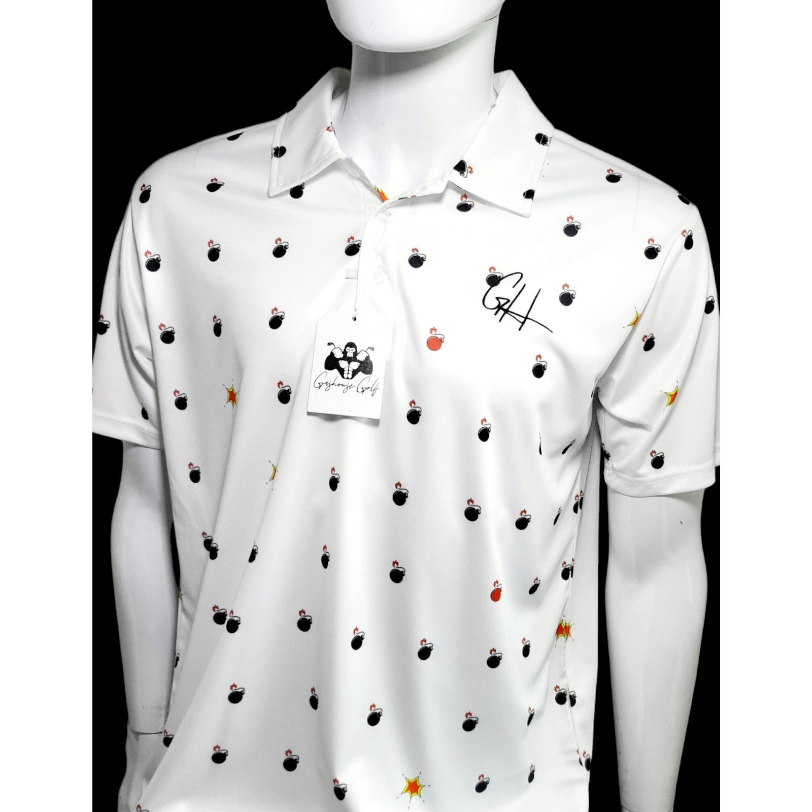 Other NWT GASHOUSE GOLF Bombs Away Performance Polo White Size L Size US L / EU 52-54 / 3 - 3 Thumbnail