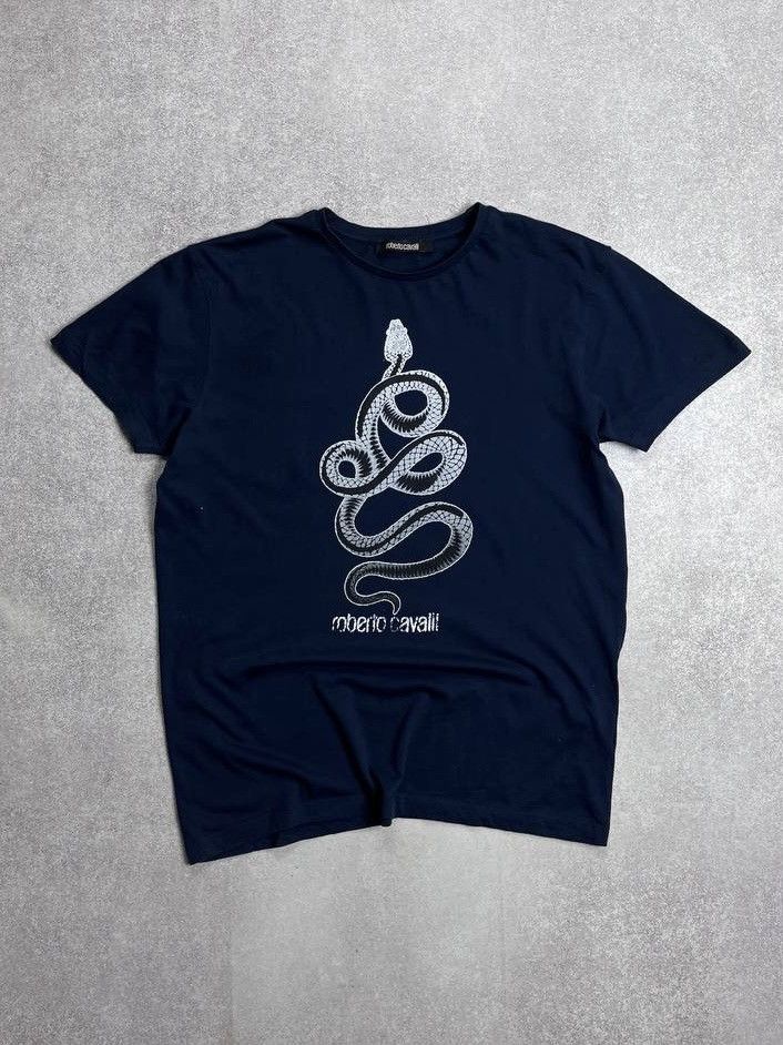 Vintage Roberto Cavalli Snake T-shirt Y2K XL